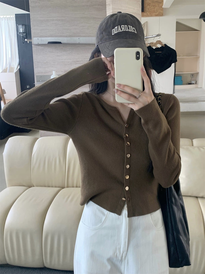 【outer】無地ニットカーデ　M26431