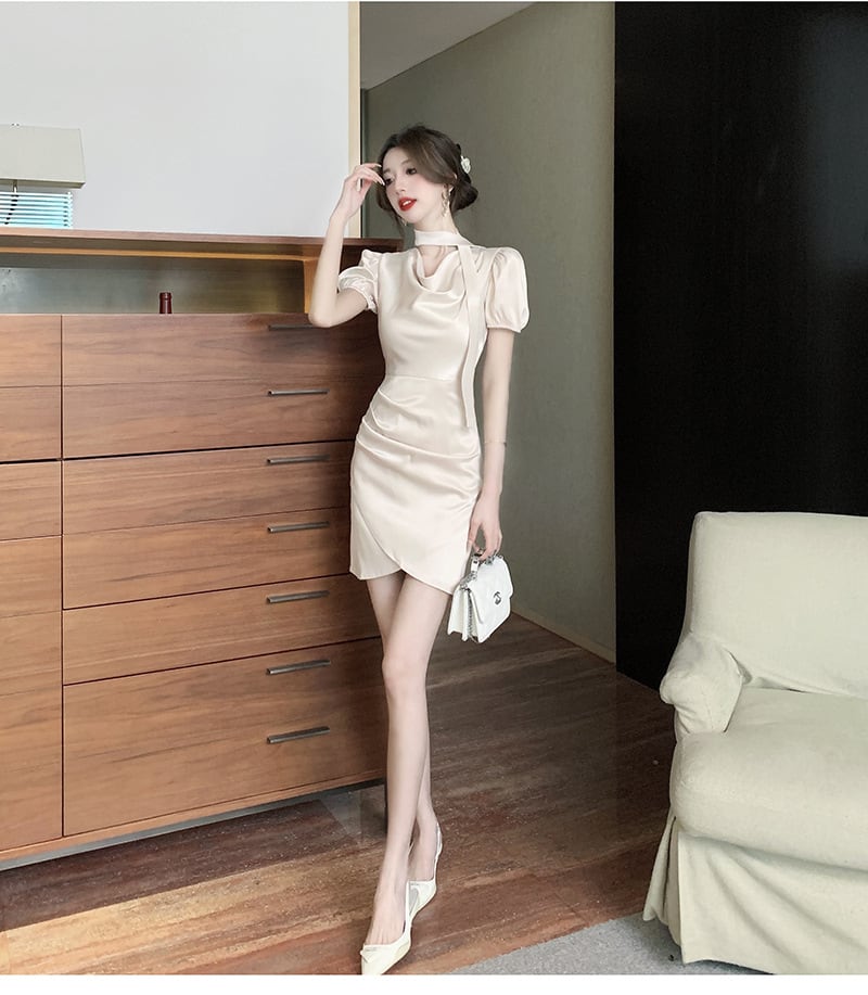 【dress】細身効果抜群♪エレガントデートワンピース　M17355