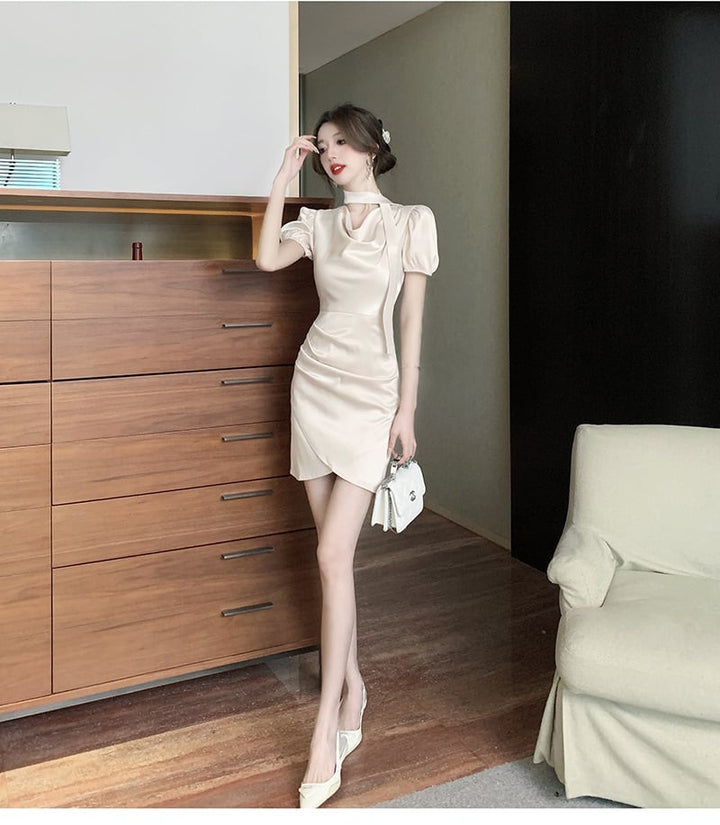 【dress】細身効果抜群♪エレガントデートワンピース　M17355