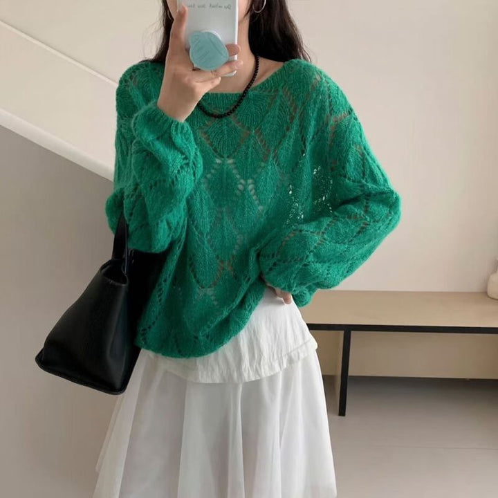 【tops】菱形ニットトップス Q8156