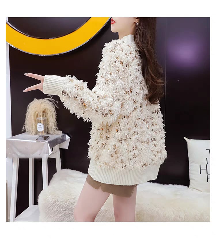 【tops】スパンコールニットセーター　M25751