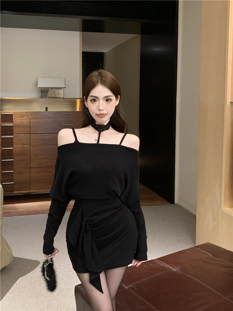 【dress】人気デザインニットワンピース　M28717