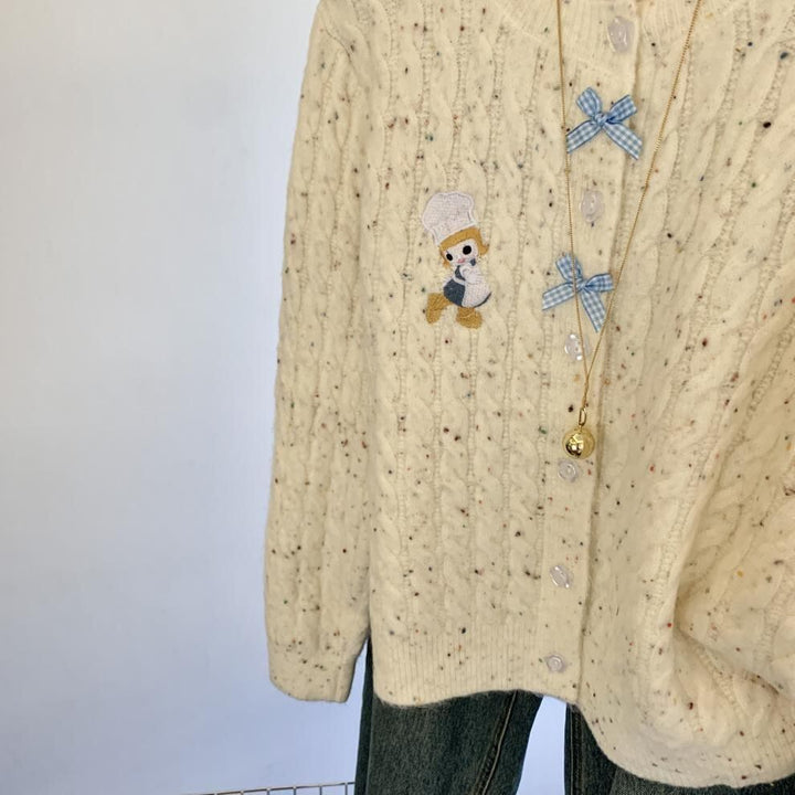 【outer】刺繍ニットカーデ　M29261