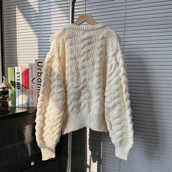 【outer】クルーネックニットカーデ　M18029