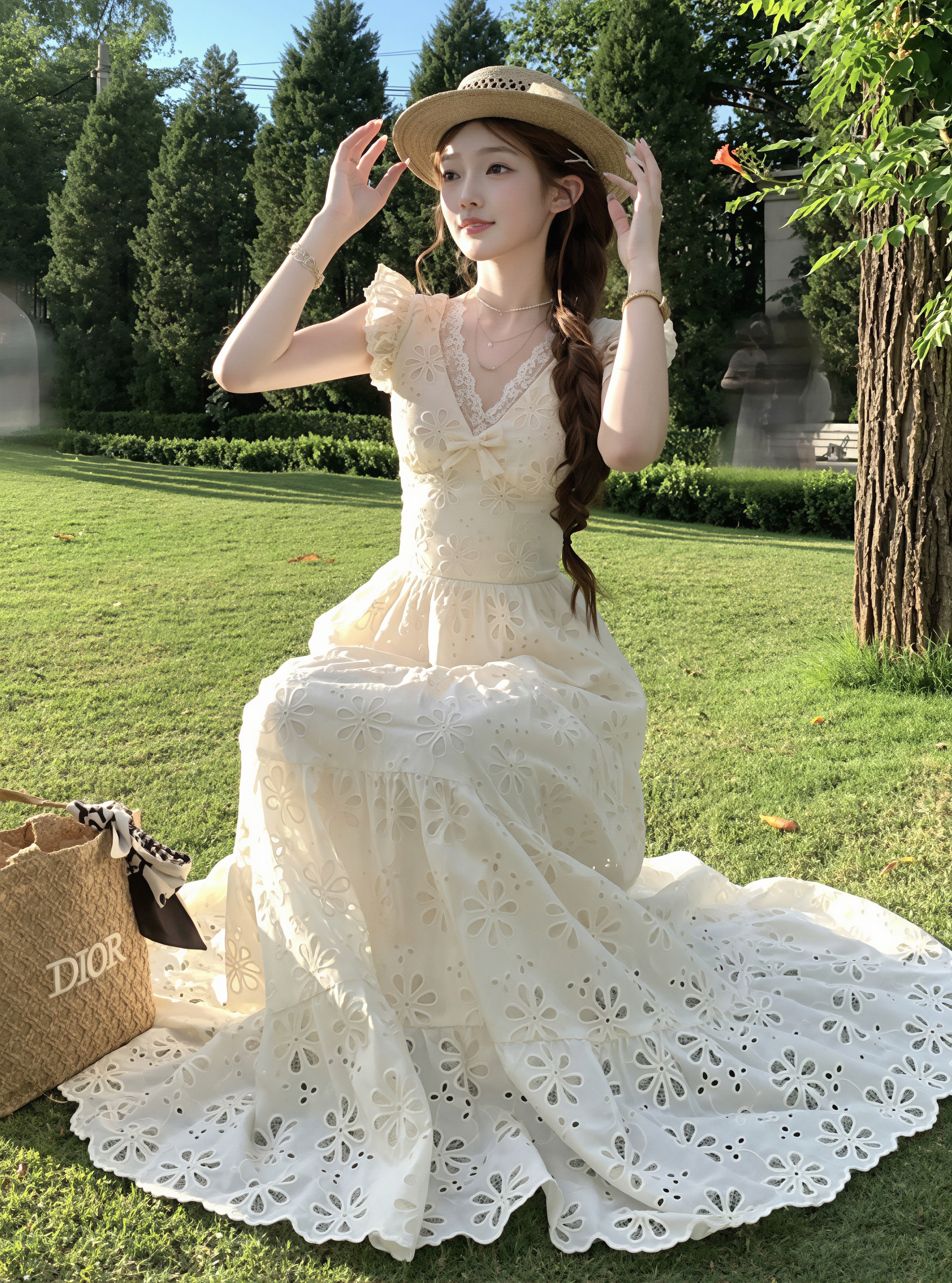 dress】フラッタースリーブロングレースワンピース Q8819 – NANASTYLE