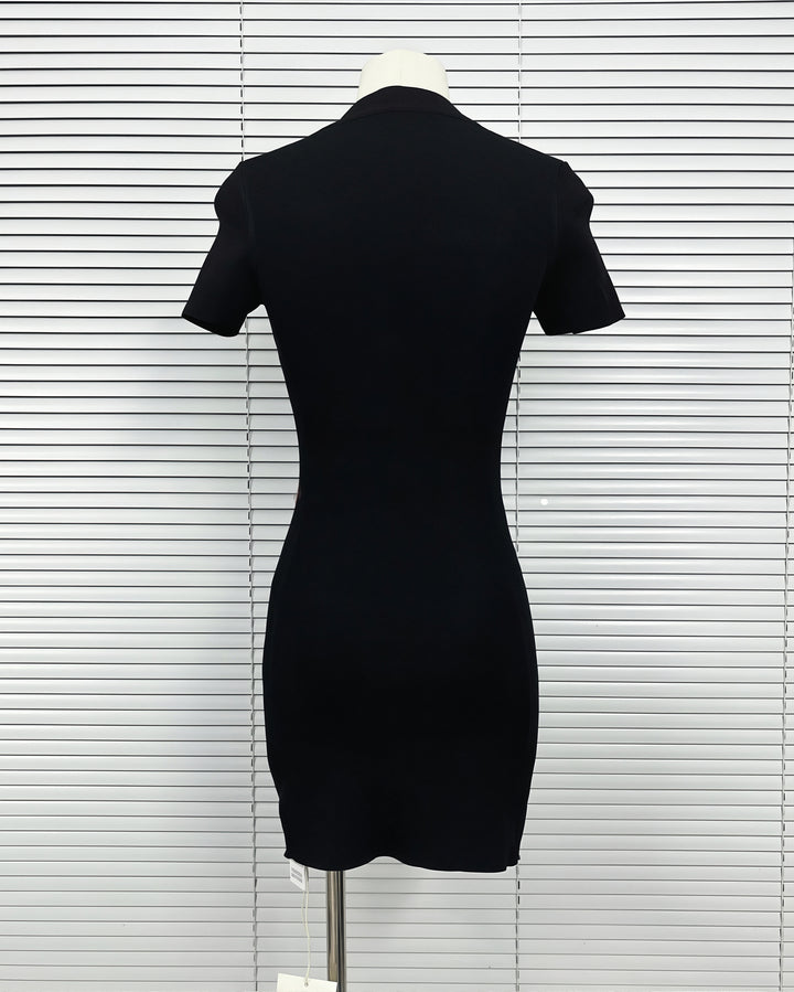 【dress】半袖フロントカットミニワンピース Q8704