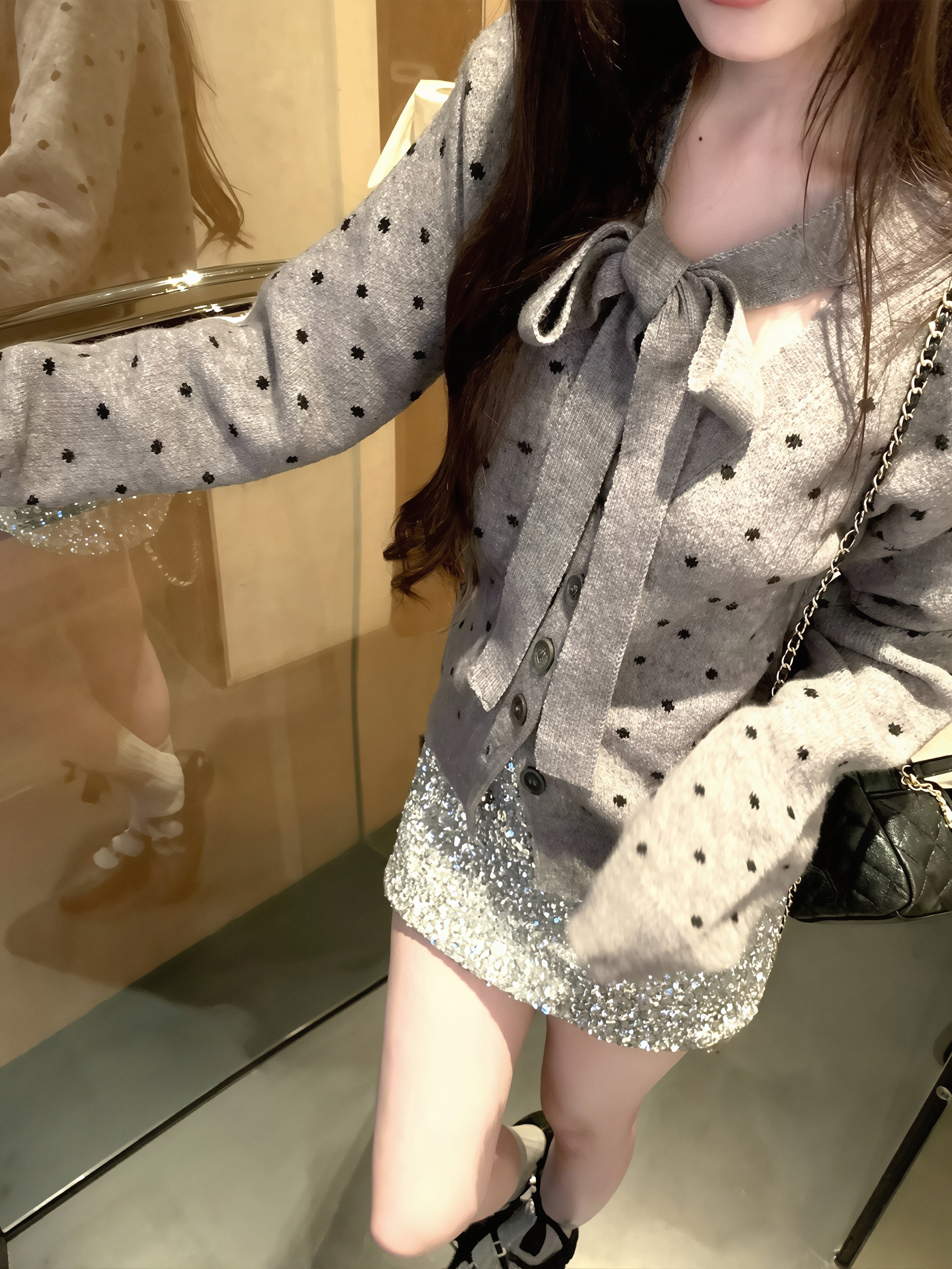 outer】ドット柄ニットカーディガン Q8868 – NANASTYLE