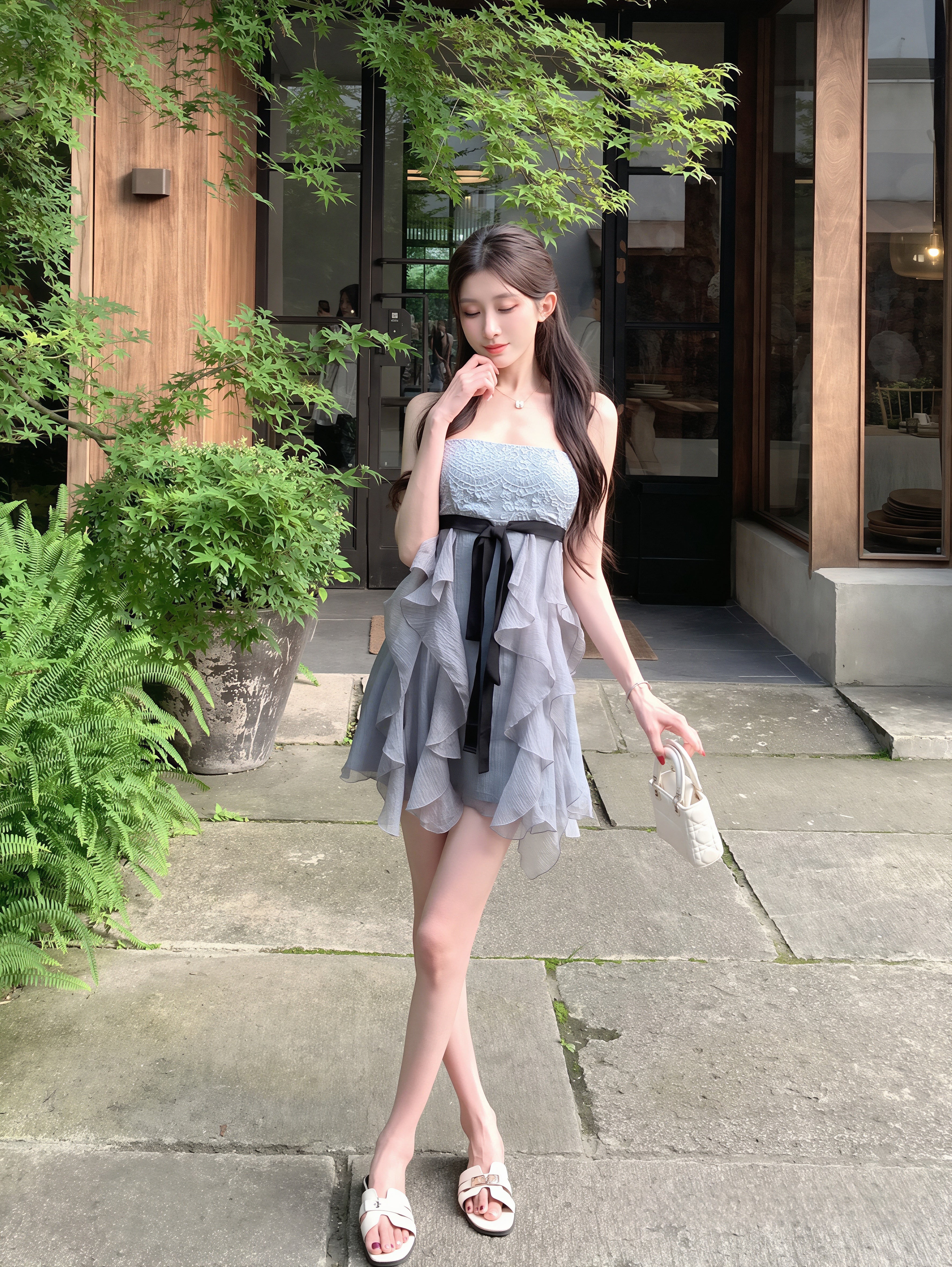 dress】レースドッキングミニキャミワンピース Q8866 – NANASTYLE