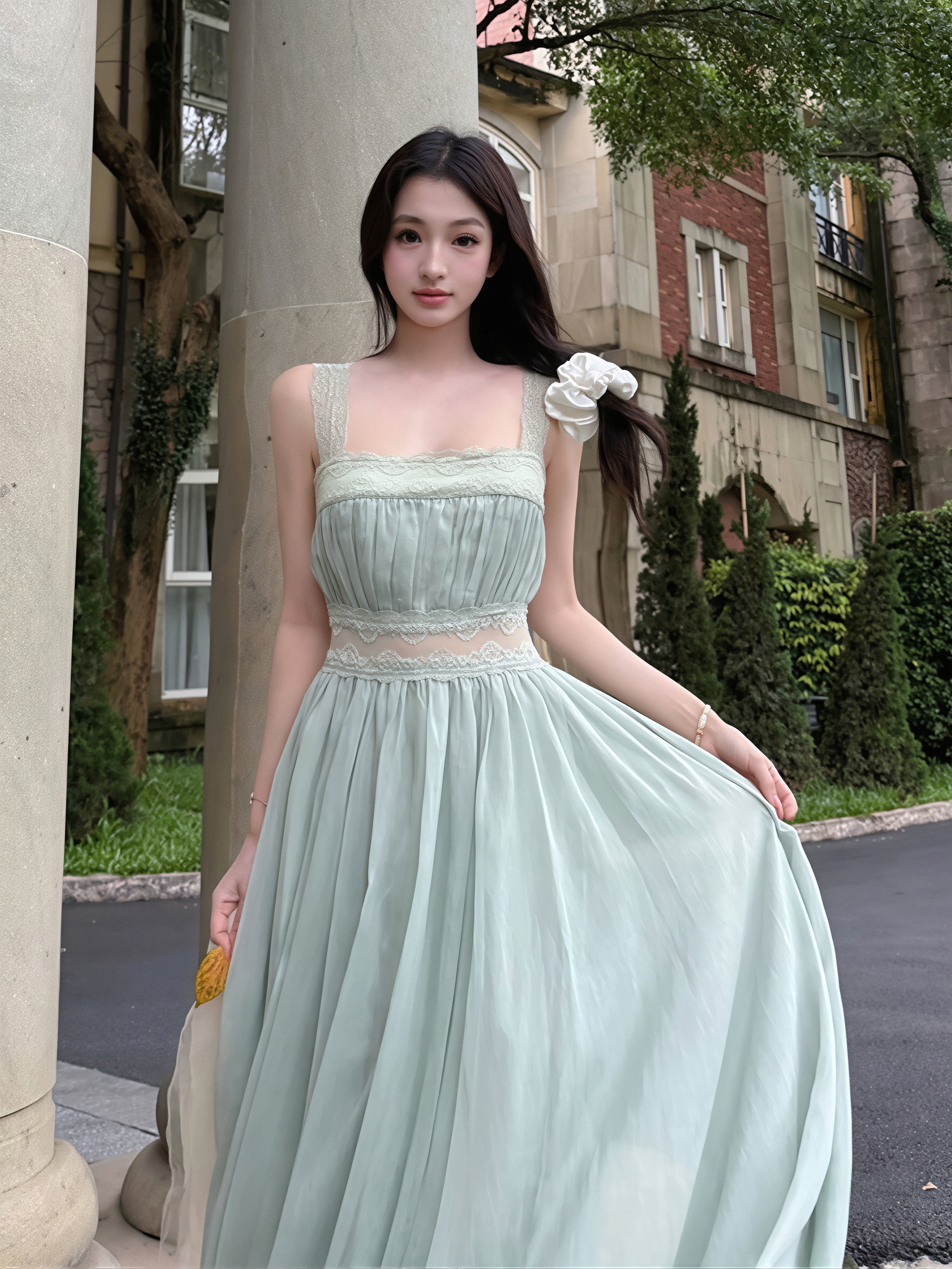 dress】レースドッキングロングキャミワンピース Q8835 – NANASTYLE