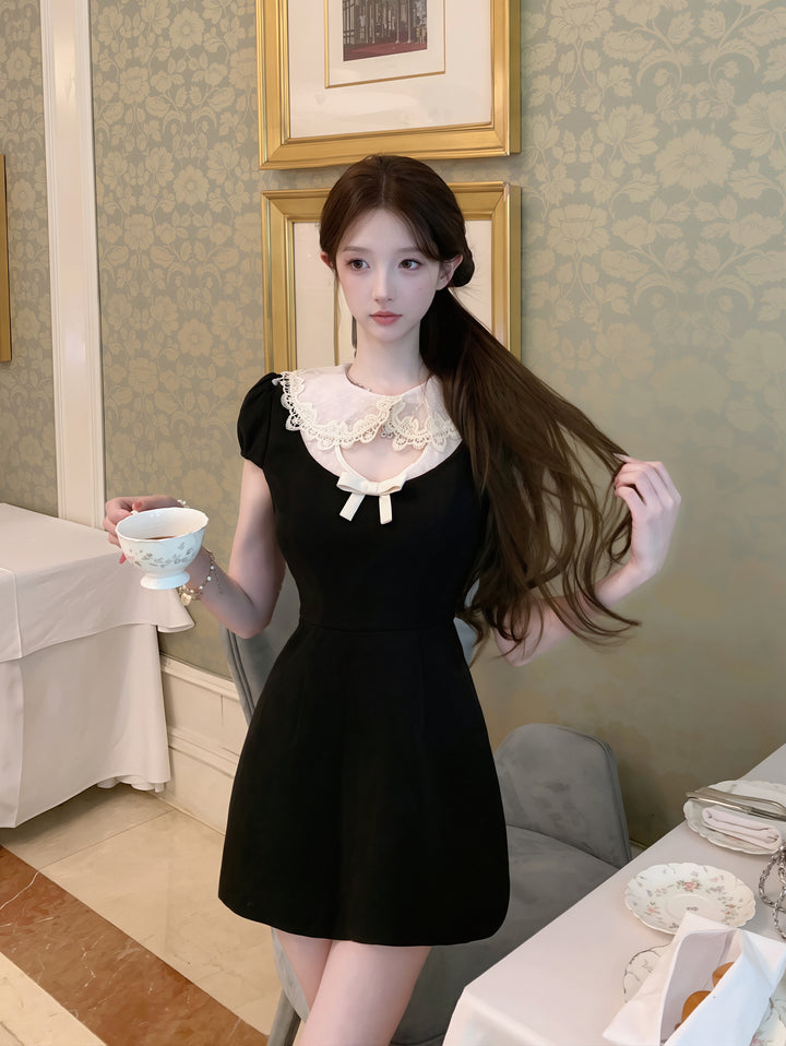 【dress】レースピーターパンカラーワンピース Q8880