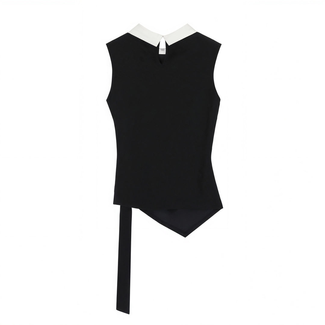 【tops】イレヘムノースリーブ配色トップス Q8750