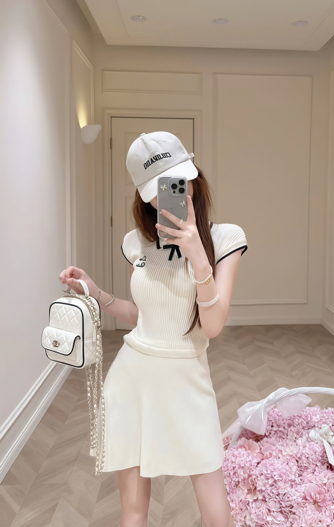 【dress】リボン付き折り襟ワンピース Q8758