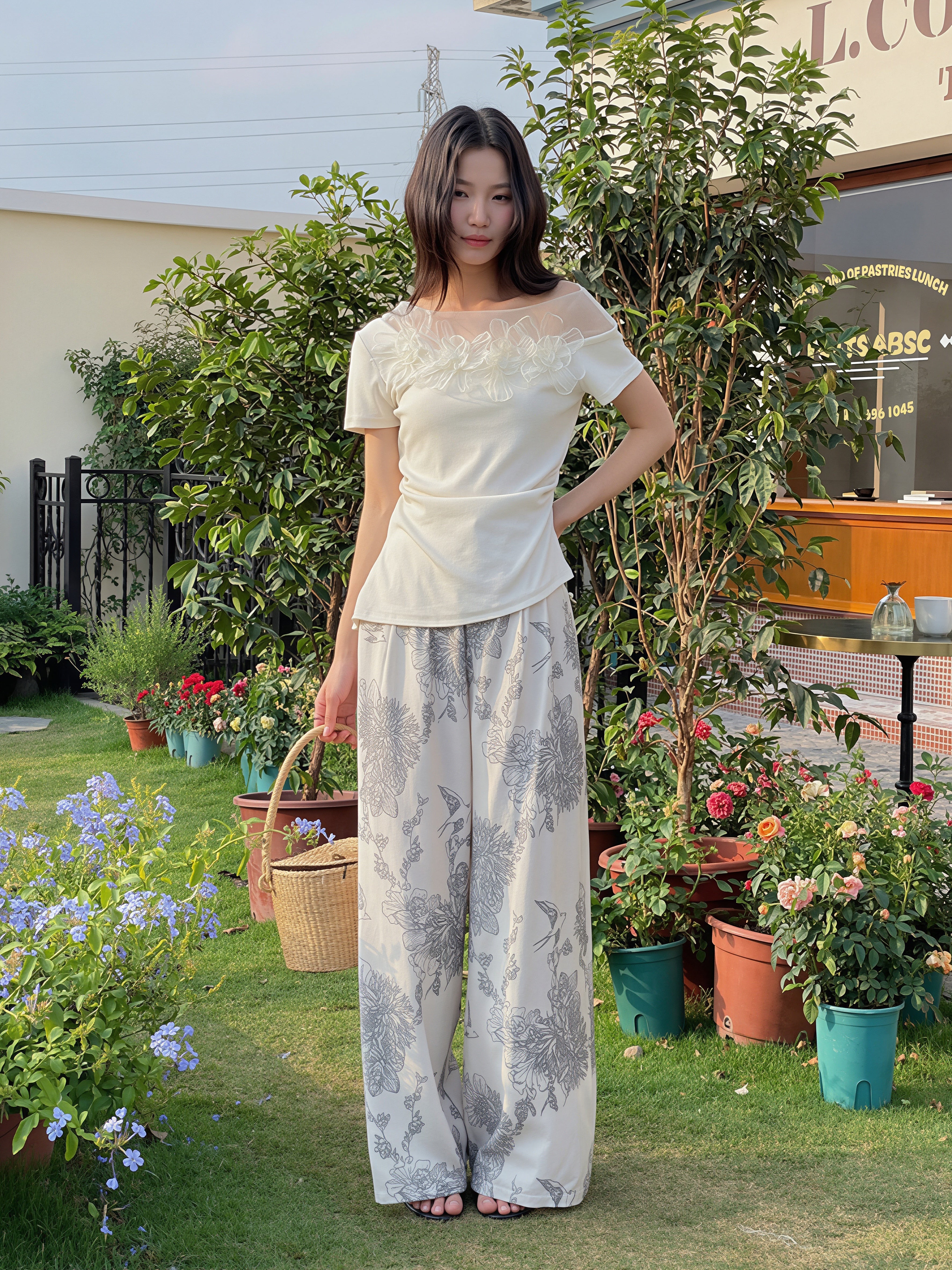 tops】立体フラワー付きチュールドッキングトップス Q8807 – NANASTYLE