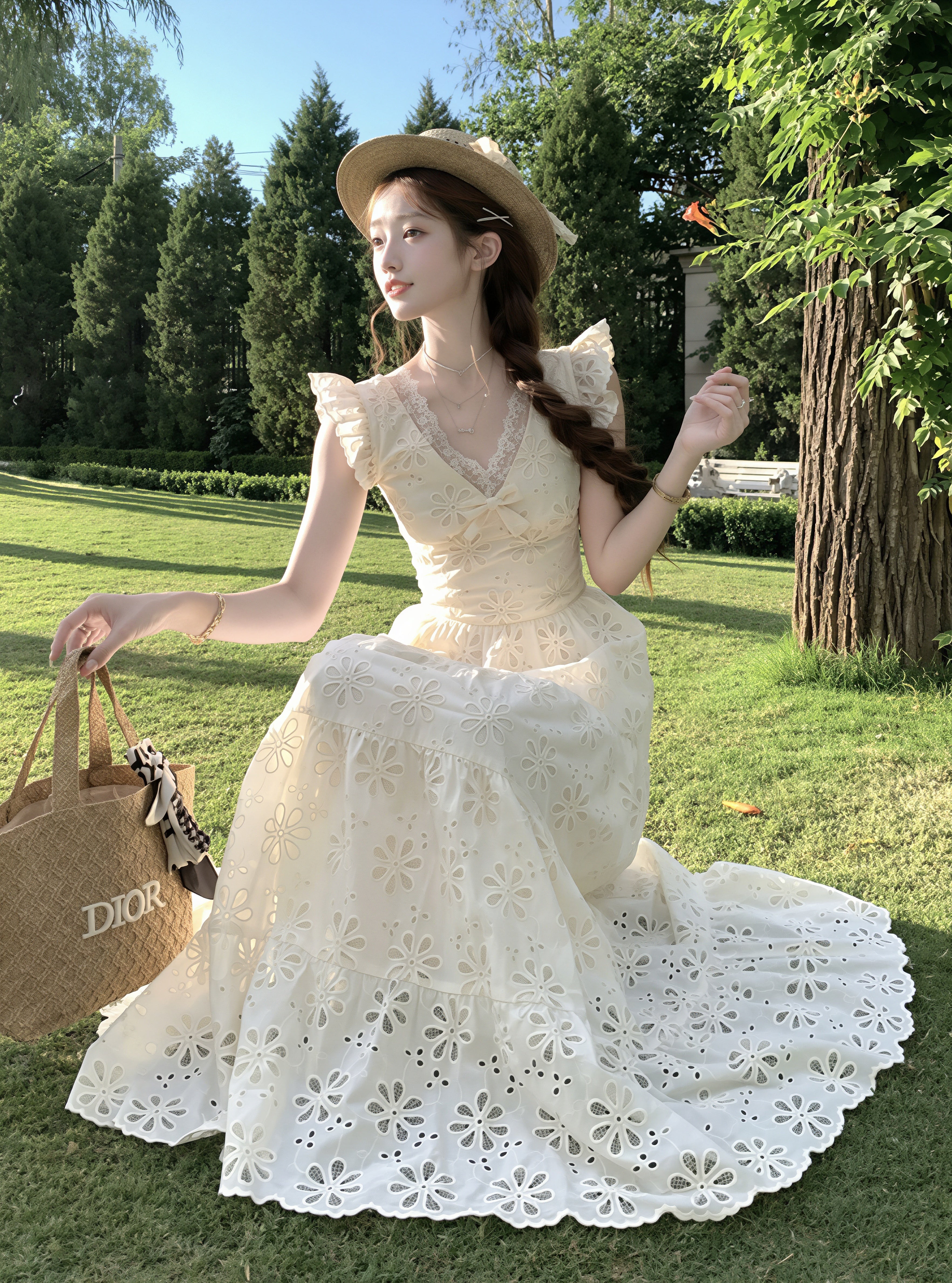 dress】フラッタースリーブロングレースワンピース Q8819 – NANASTYLE