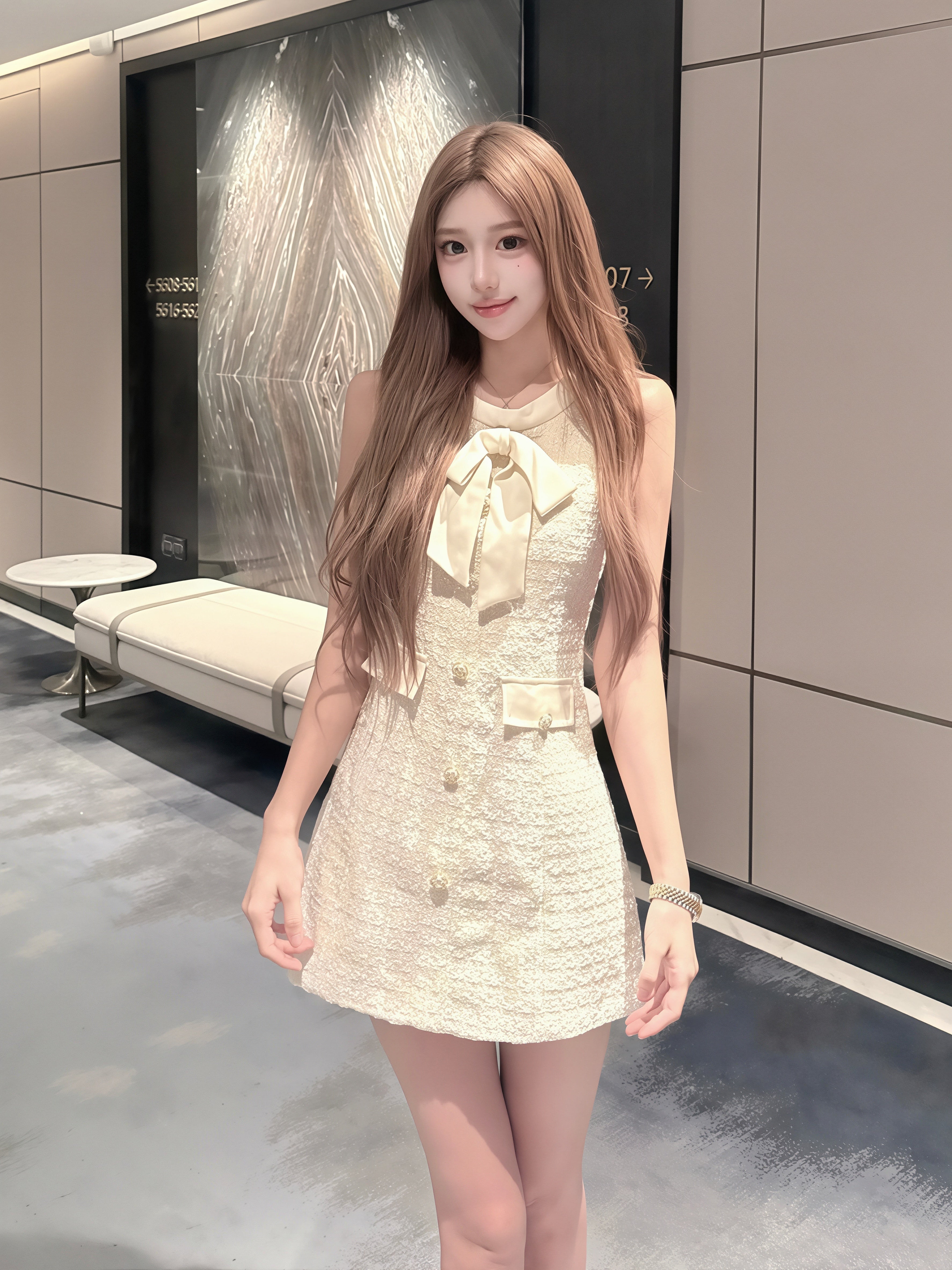 dress】リボン付きノースリーブワンピース Q8817 – NANASTYLE