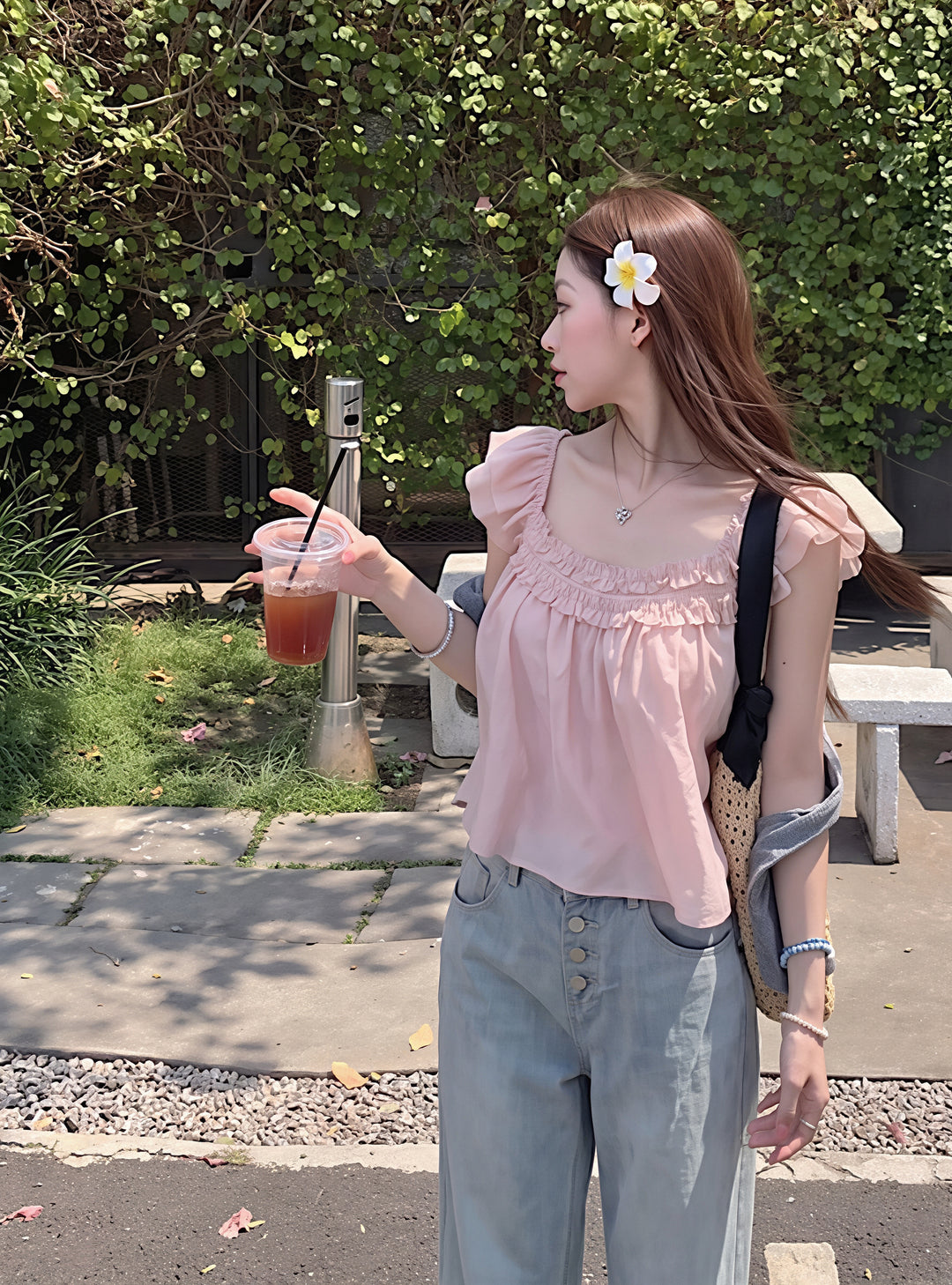 【tops】フラッタースリーブトップス Q8859