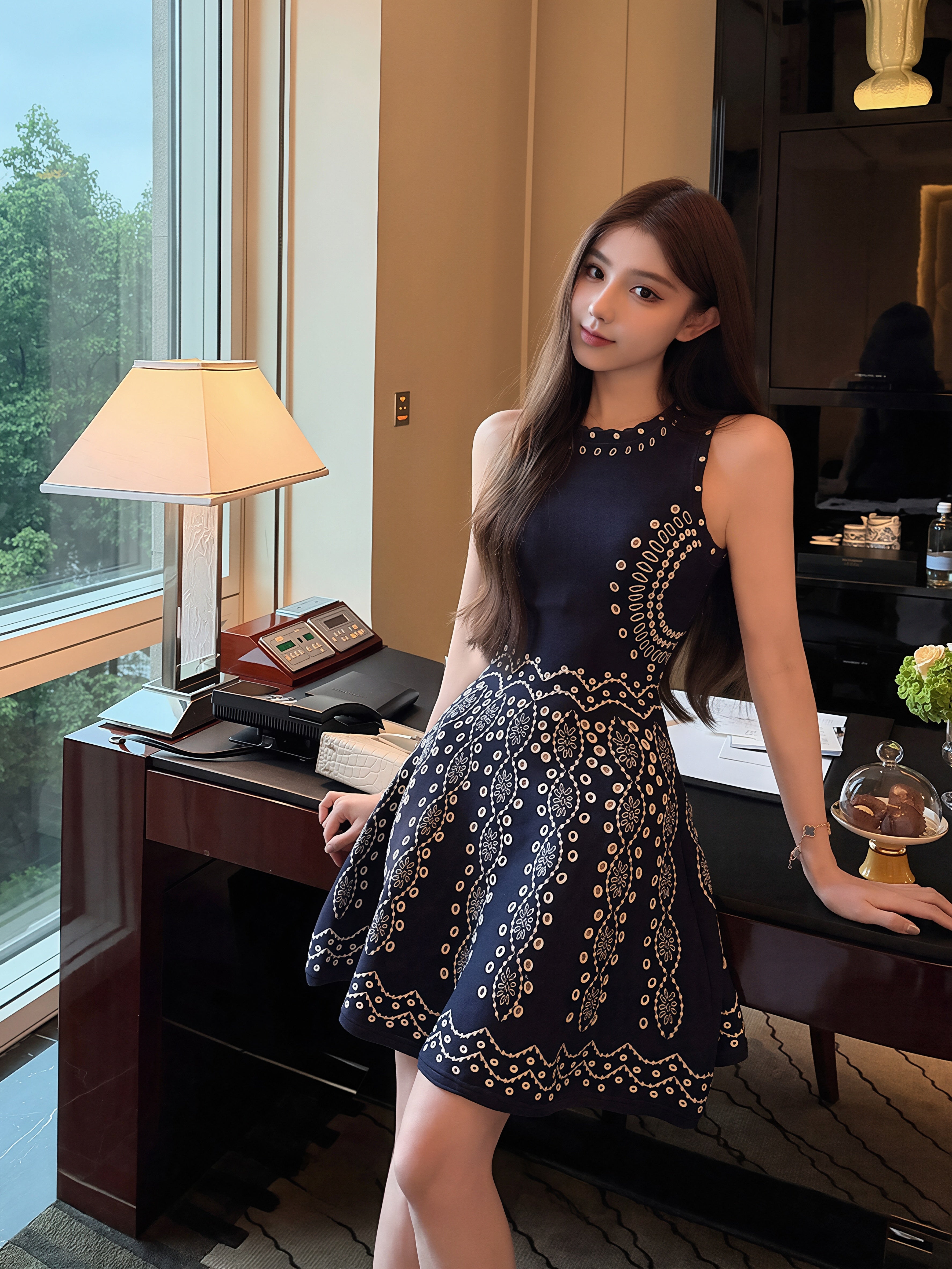 dress】ノースリーブ刺繍柄ワンピース Q8869 – NANASTYLE