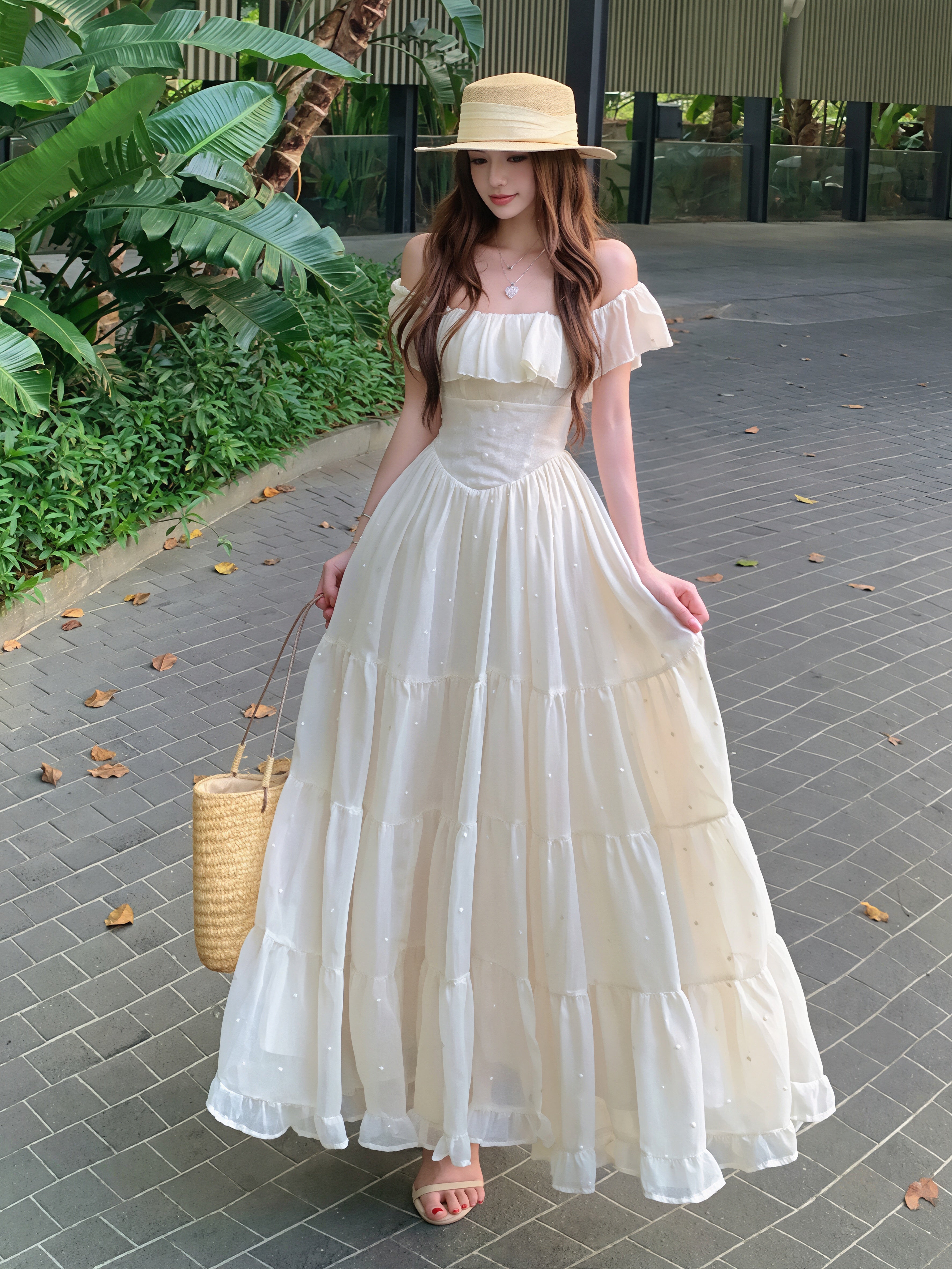 dress】フリルロングワンピース Q8863 – NANASTYLE