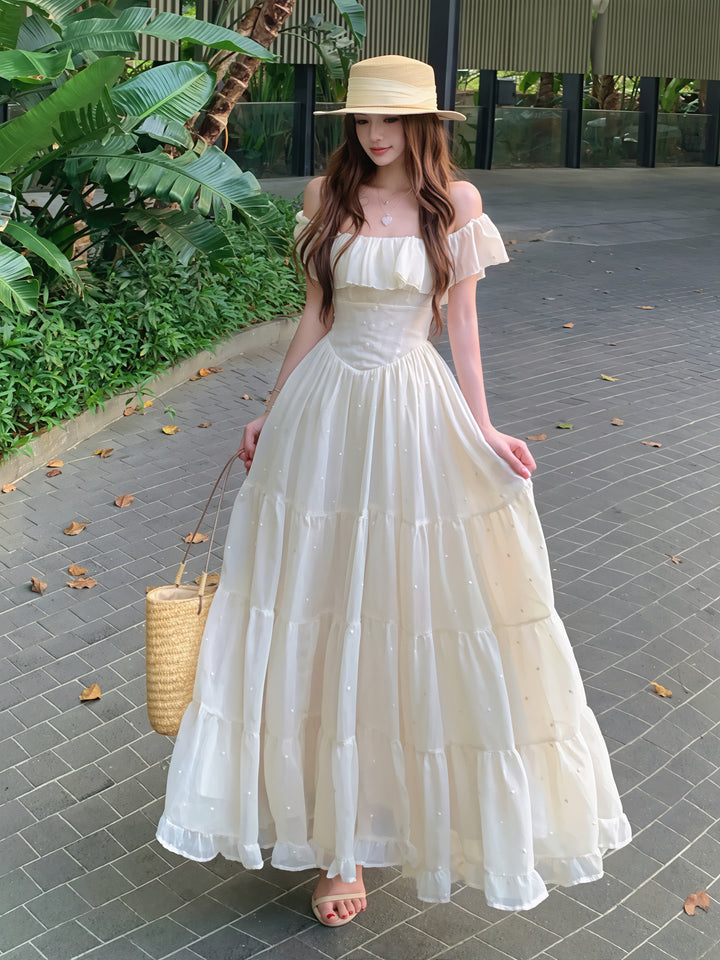 【dress】オフショルダーロングワンピース Q8863