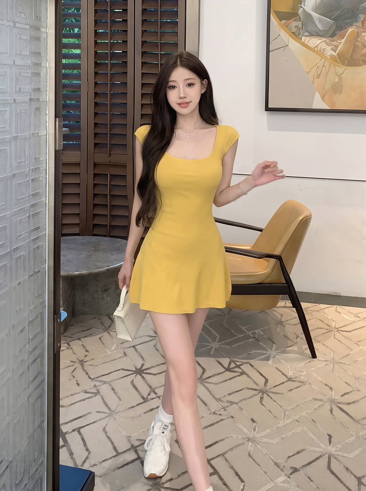 【dress】スクエアネックAラインワンピース Q8837
