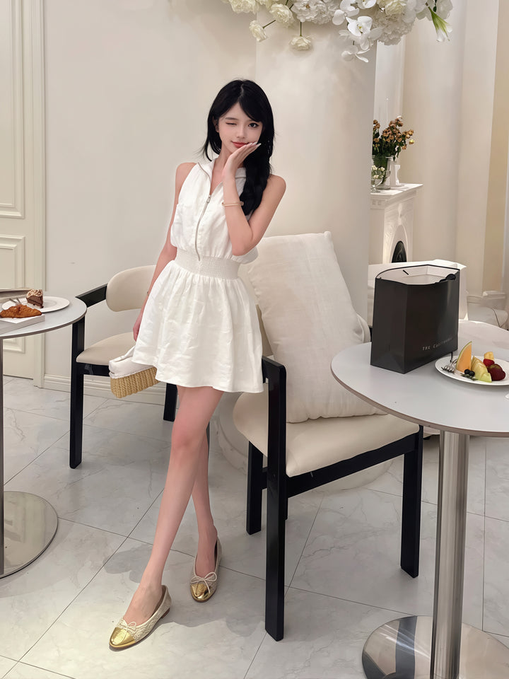 【dress】ノースリーブポロネックワンピース Q8864