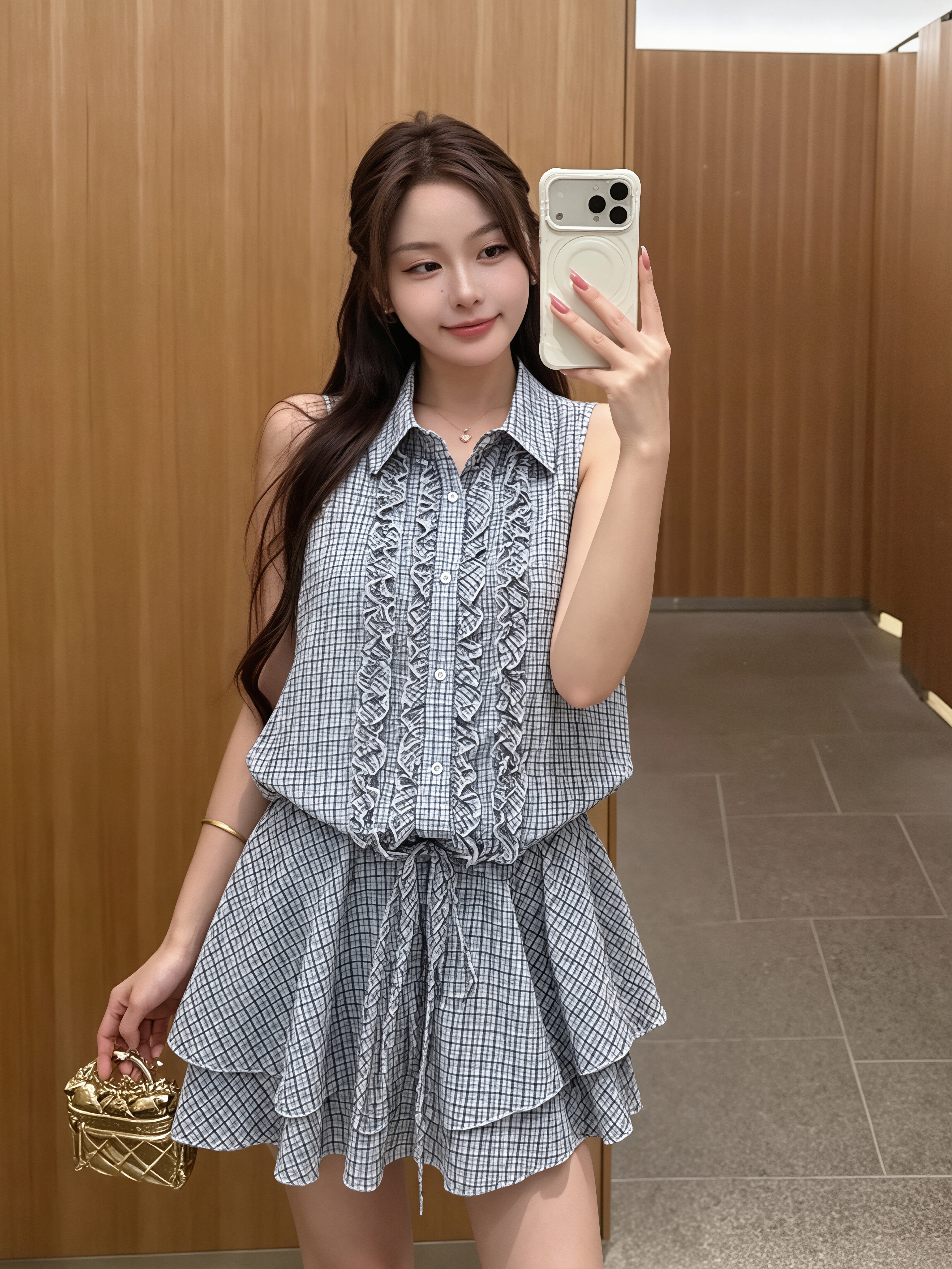 dress】ギャザーフリルノースリーブワンピース Q8821 – NANASTYLE