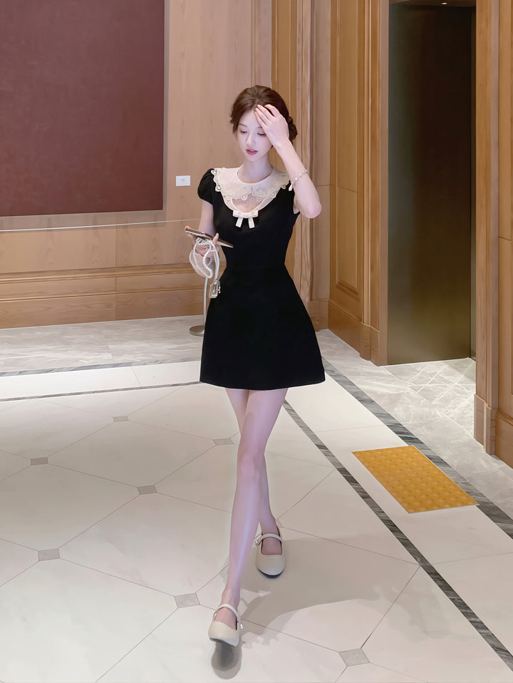 【dress】レースピーターパンカラーワンピース Q8880