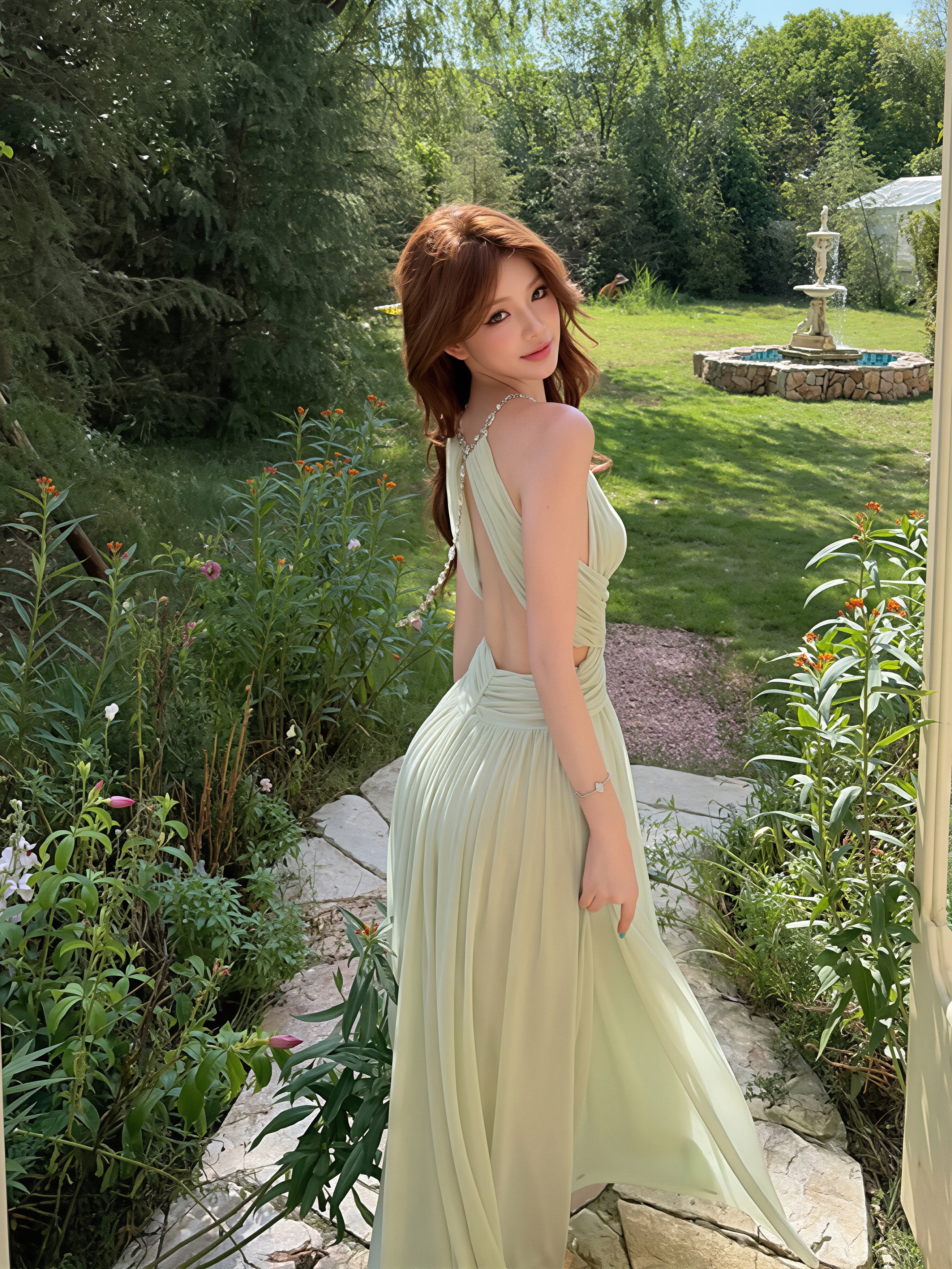 dress】ノースリーブバックオーポンロングワンピース Q8865 – NANASTYLE