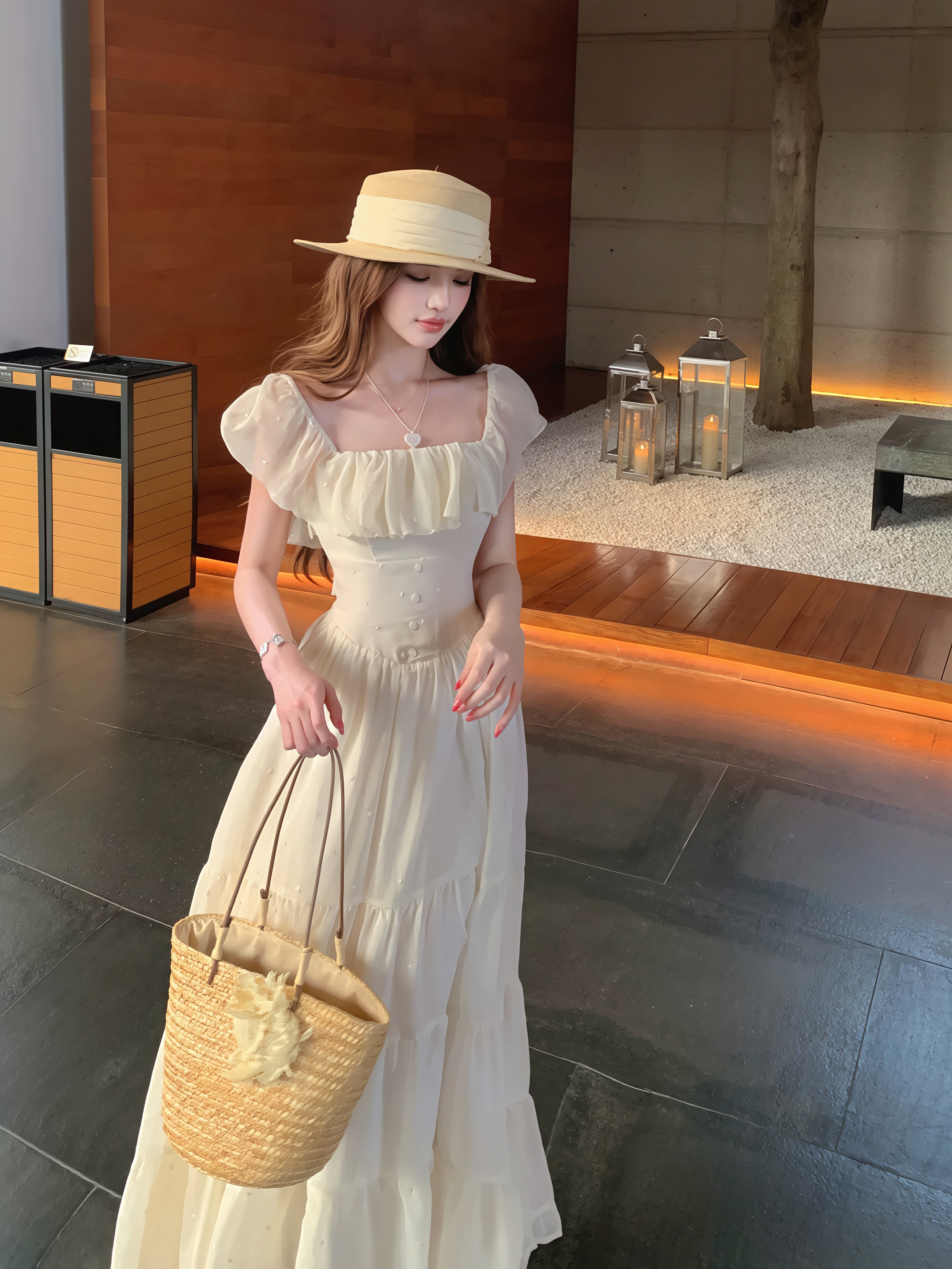 dress】フリルロングワンピース Q8863 – NANASTYLE