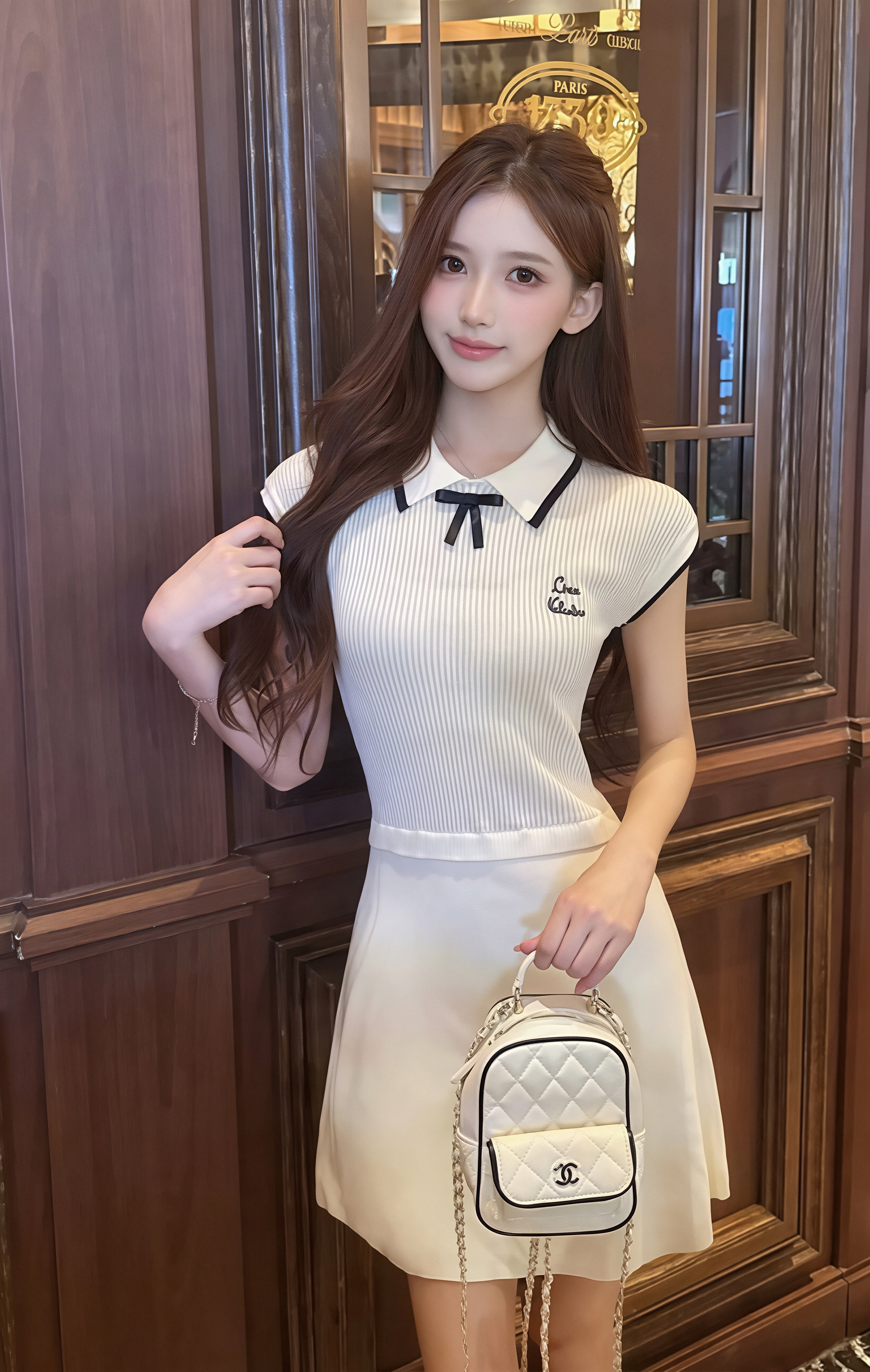 dress】リボン付き折り襟ワンピース Q8758 – NANASTYLE