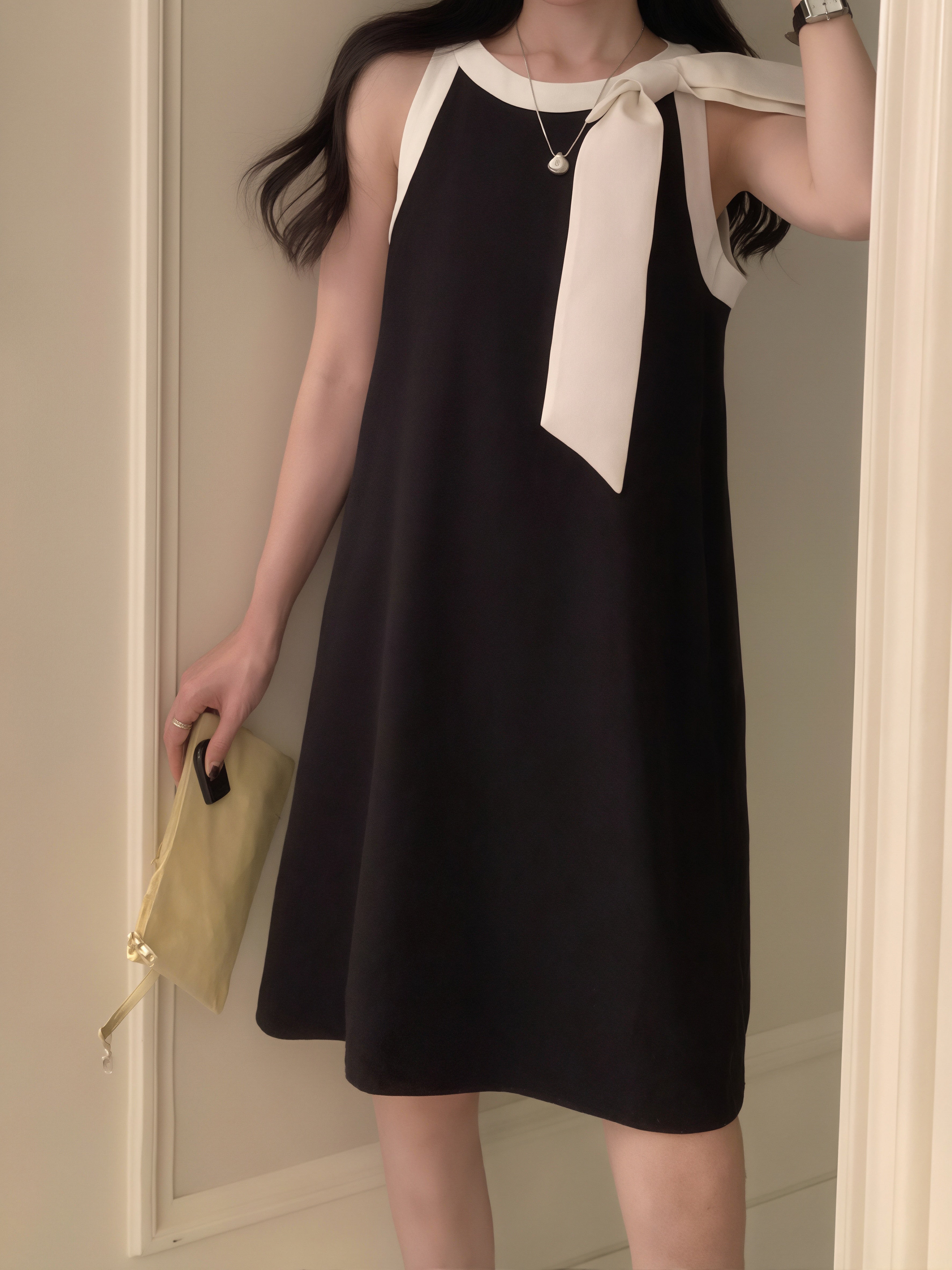 dress】リボン付きノースリーブワンピース Q8876 – NANASTYLE