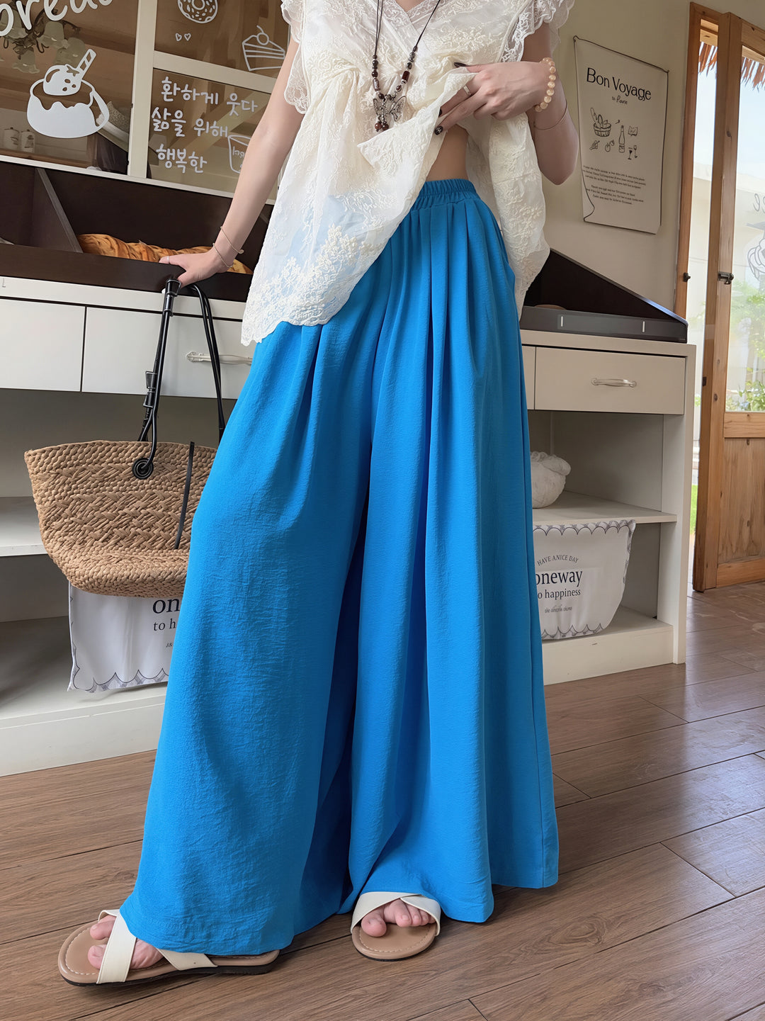 【set】レーストップス×ワイドパンツセット Q8741