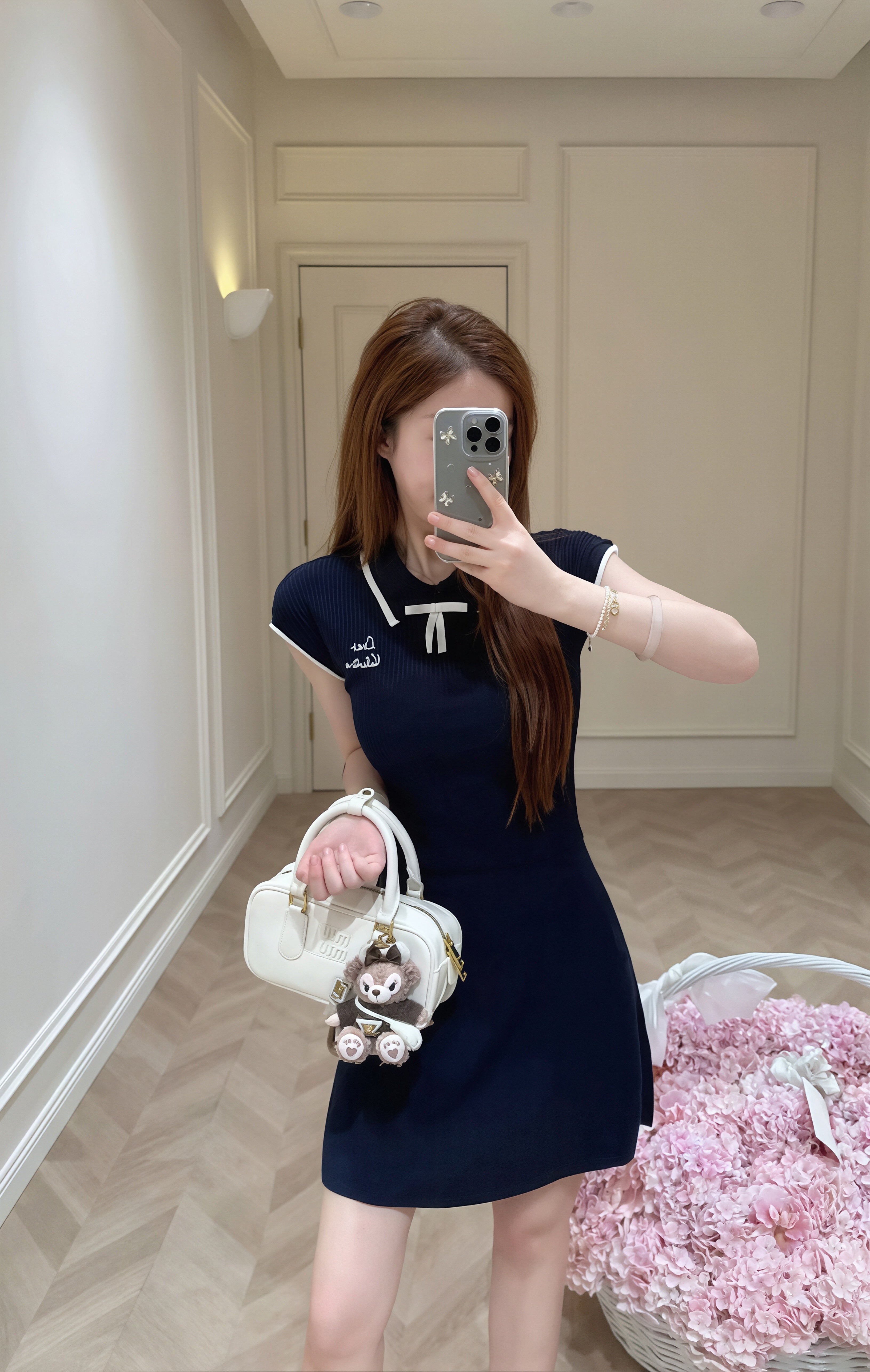 dress】リボン付き折り襟ワンピース Q8758 – NANASTYLE