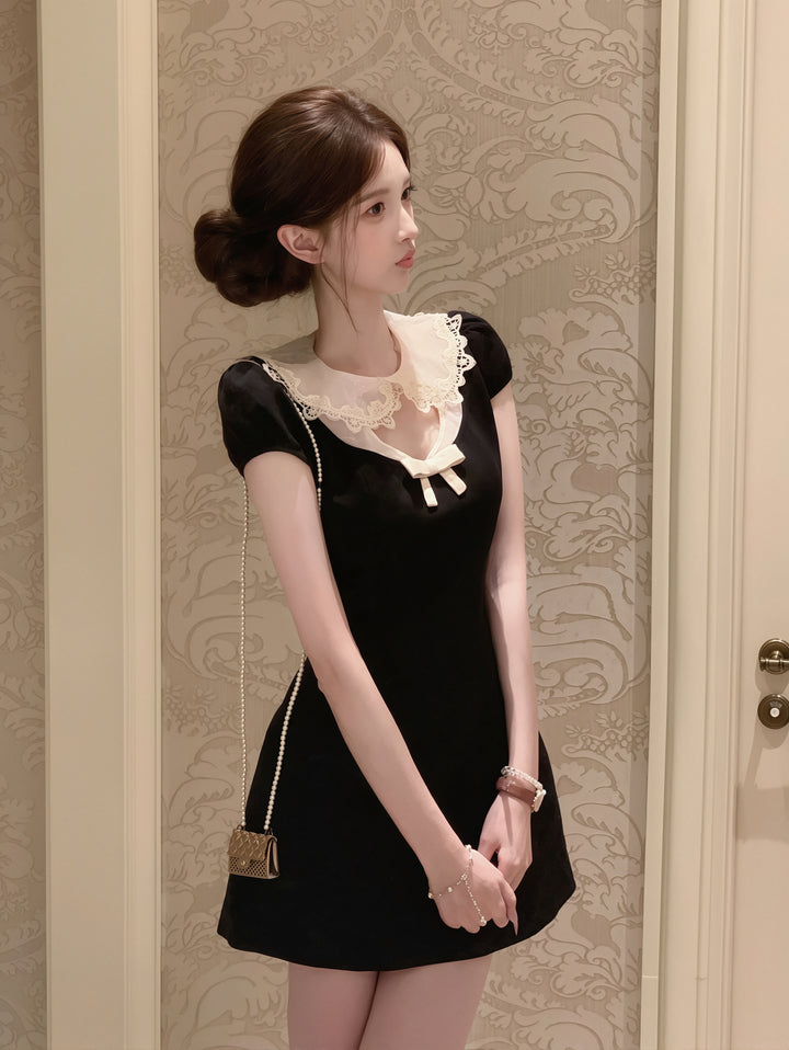 【dress】レースピーターパンカラーワンピース Q8880