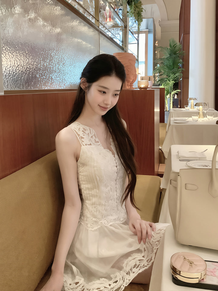 【dress】ノースリーブレースワンピース Q8873