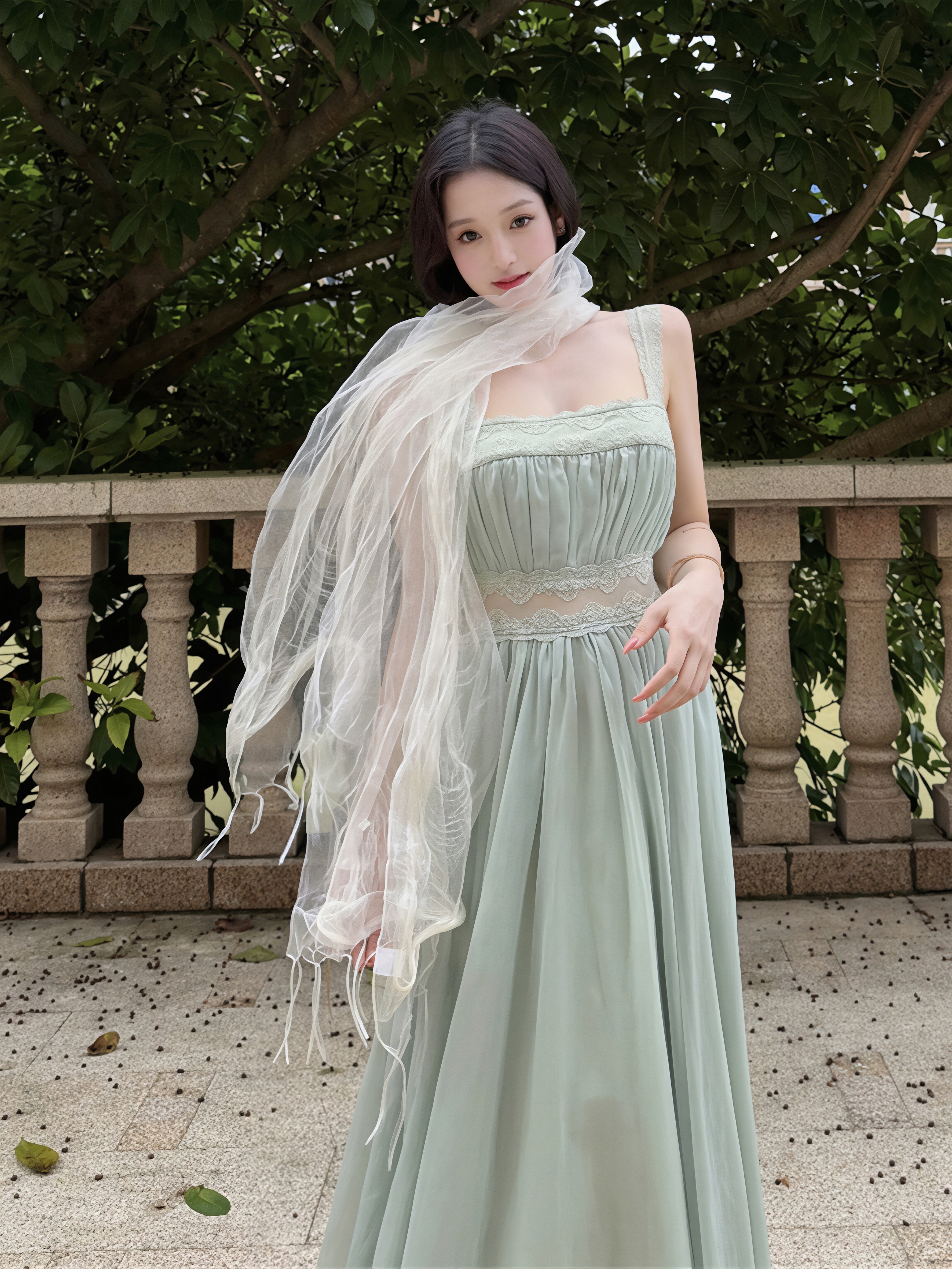 dress】レースドッキングロングキャミワンピース Q8835 – NANASTYLE