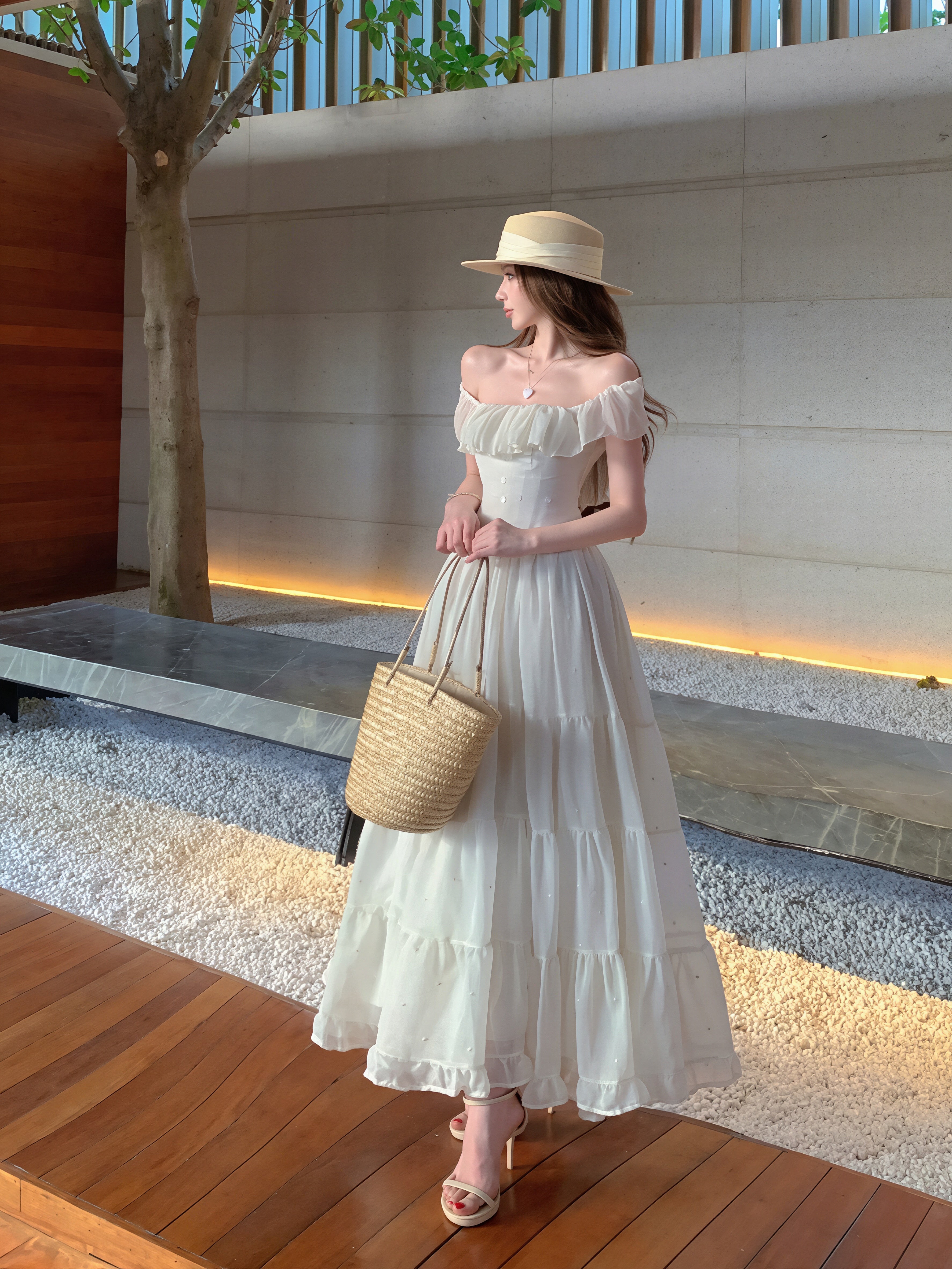 dress】フリルロングワンピース Q8863 – NANASTYLE