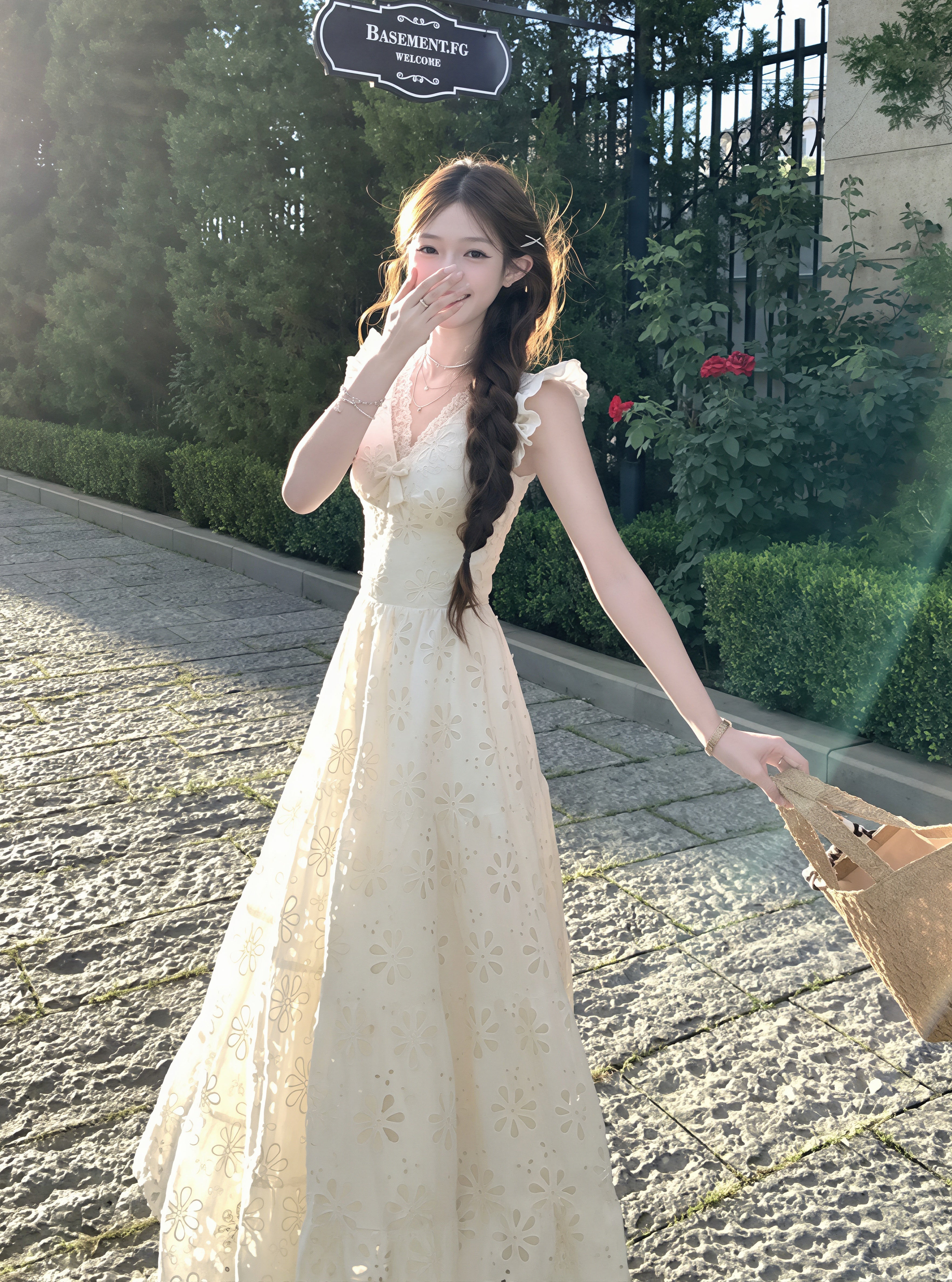 dress】フラッタースリーブロングレースワンピース Q8819 – NANASTYLE
