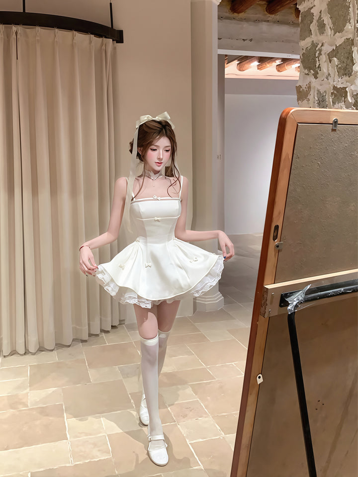 【dress】レースドッキングキャミワンピース Q8762