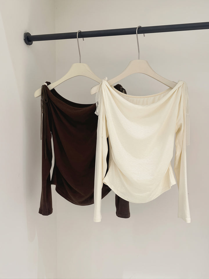 【tops】ショルダーリボントップス Q8872