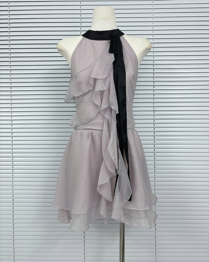 【set】フリルトップス×ミニスカートセット Q8771