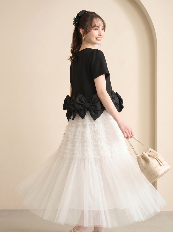 【tops】リボンフリルトップス   N3634