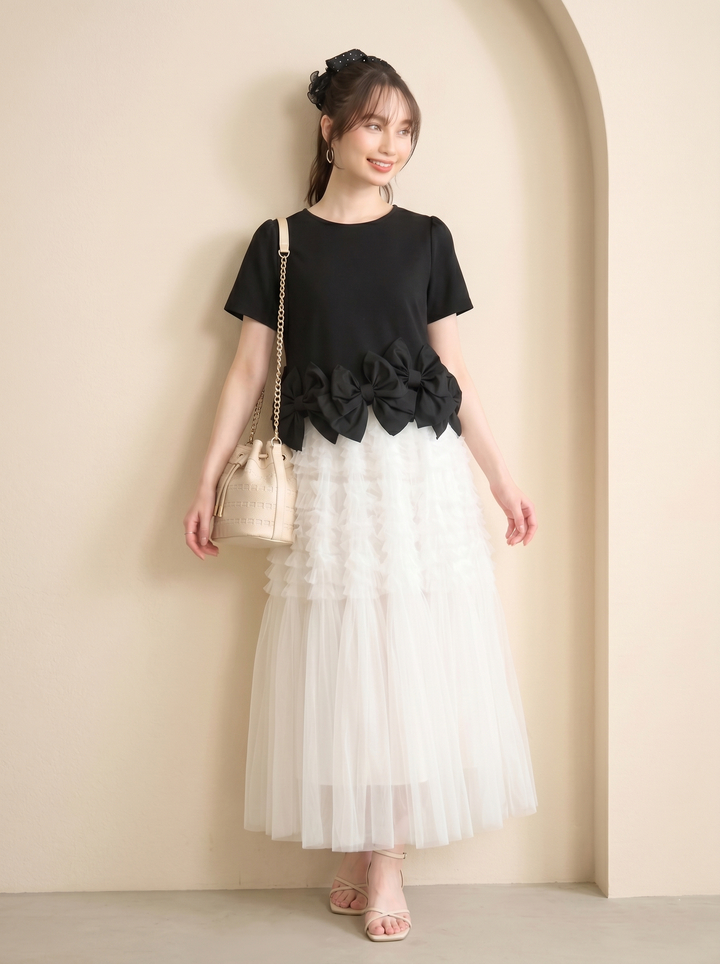 【tops】リボンフリルトップス   N3634