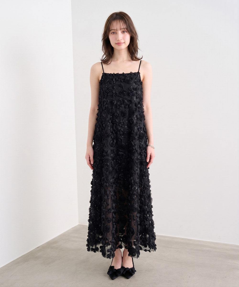 【dress】立体感フラワーキャミワンピース　N3673