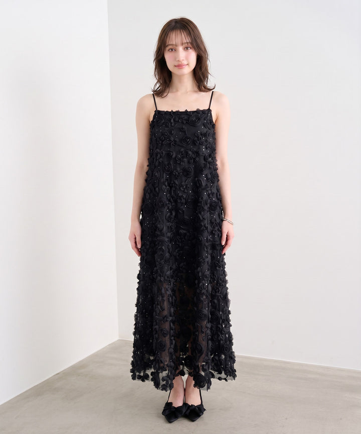 【dress】立体感フラワーキャミワンピース　N3673