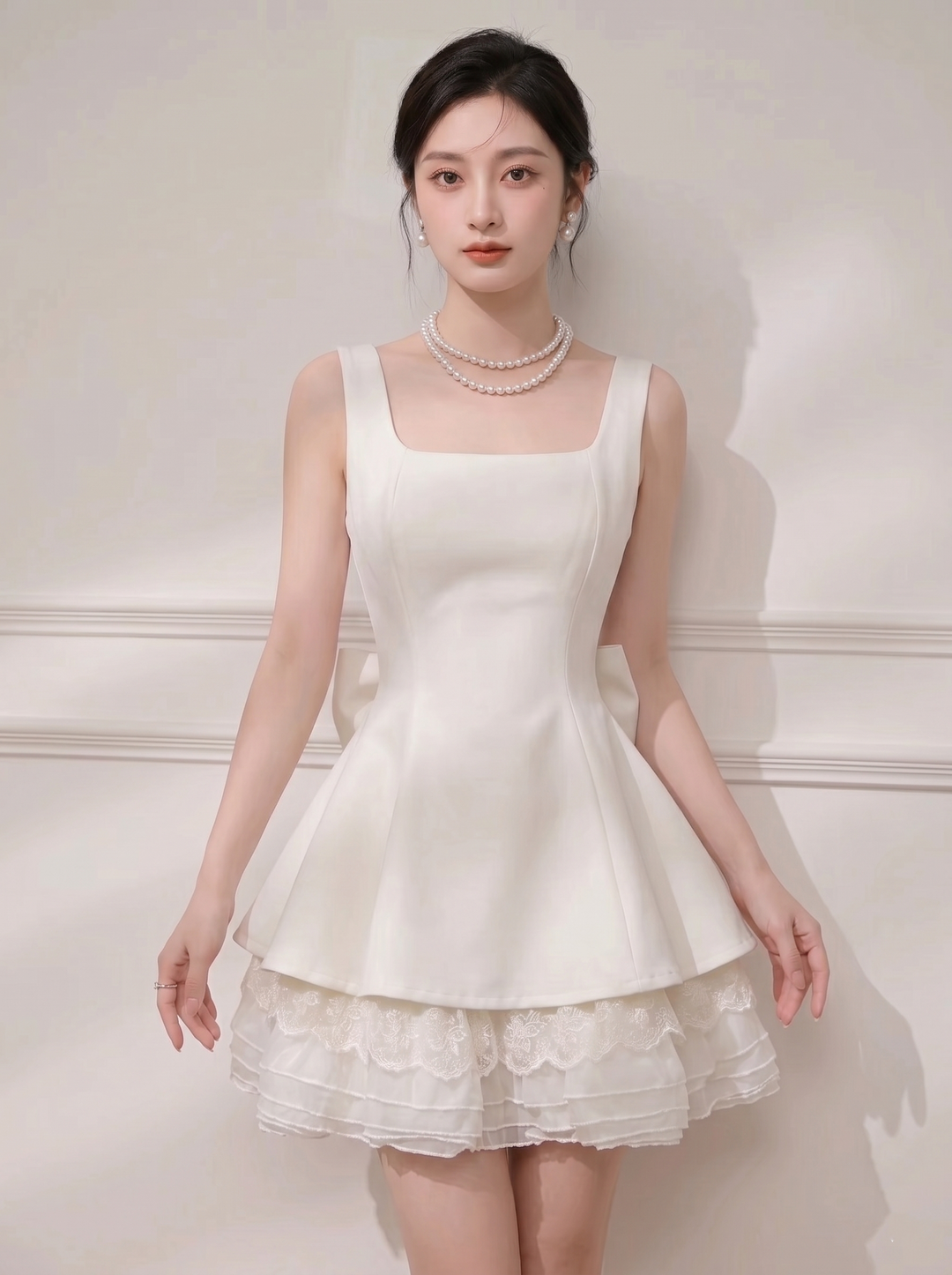 【dress】チュールドッキングペプラムミニワンピース　N3623
