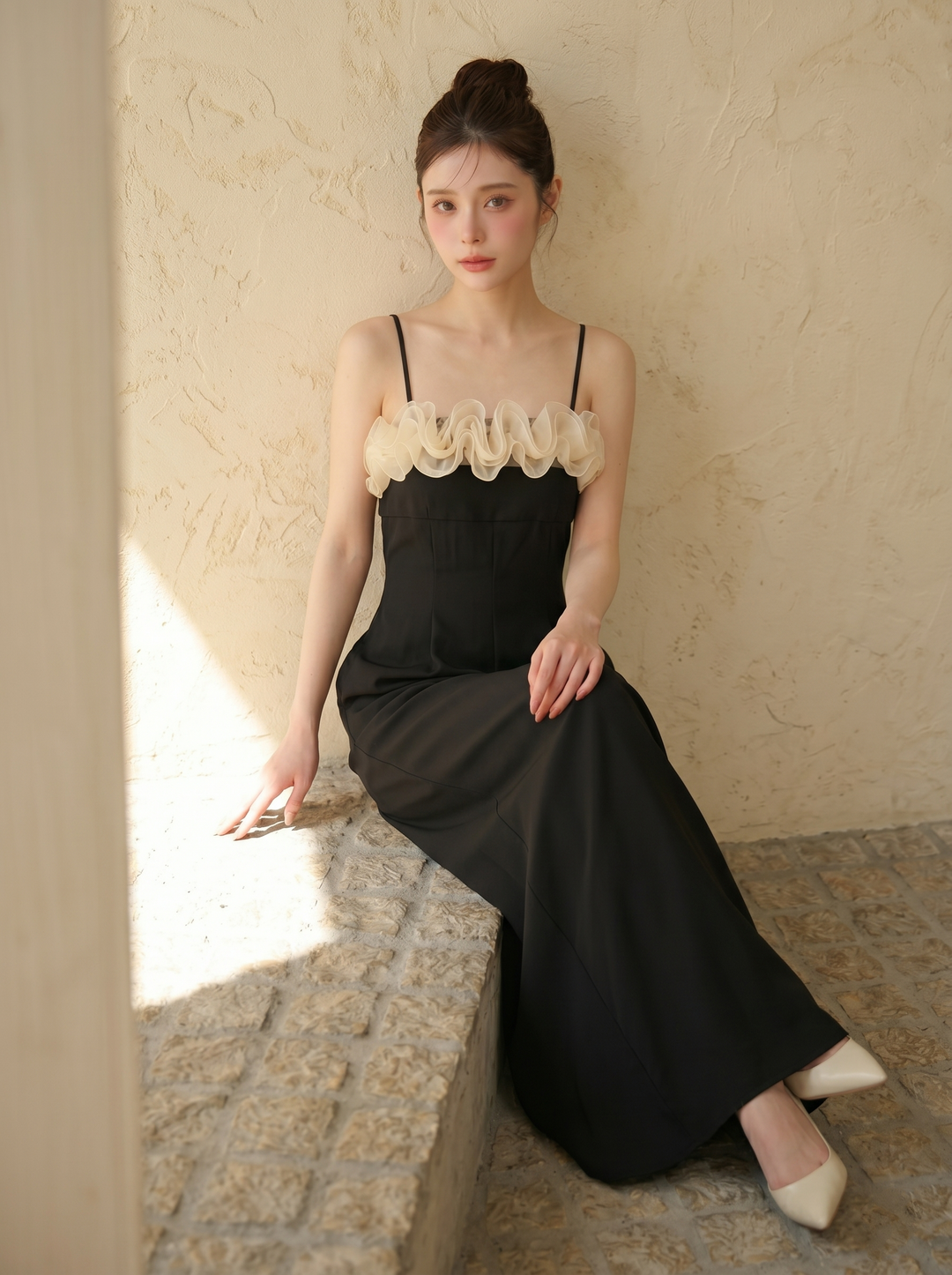 【set】カップ付きフリルオールインワン  N3628
