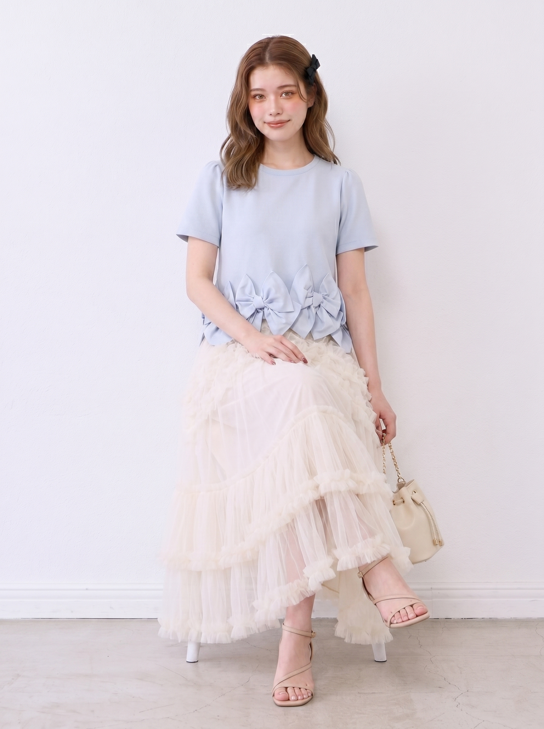 【tops】リボンフリルトップス   N3634