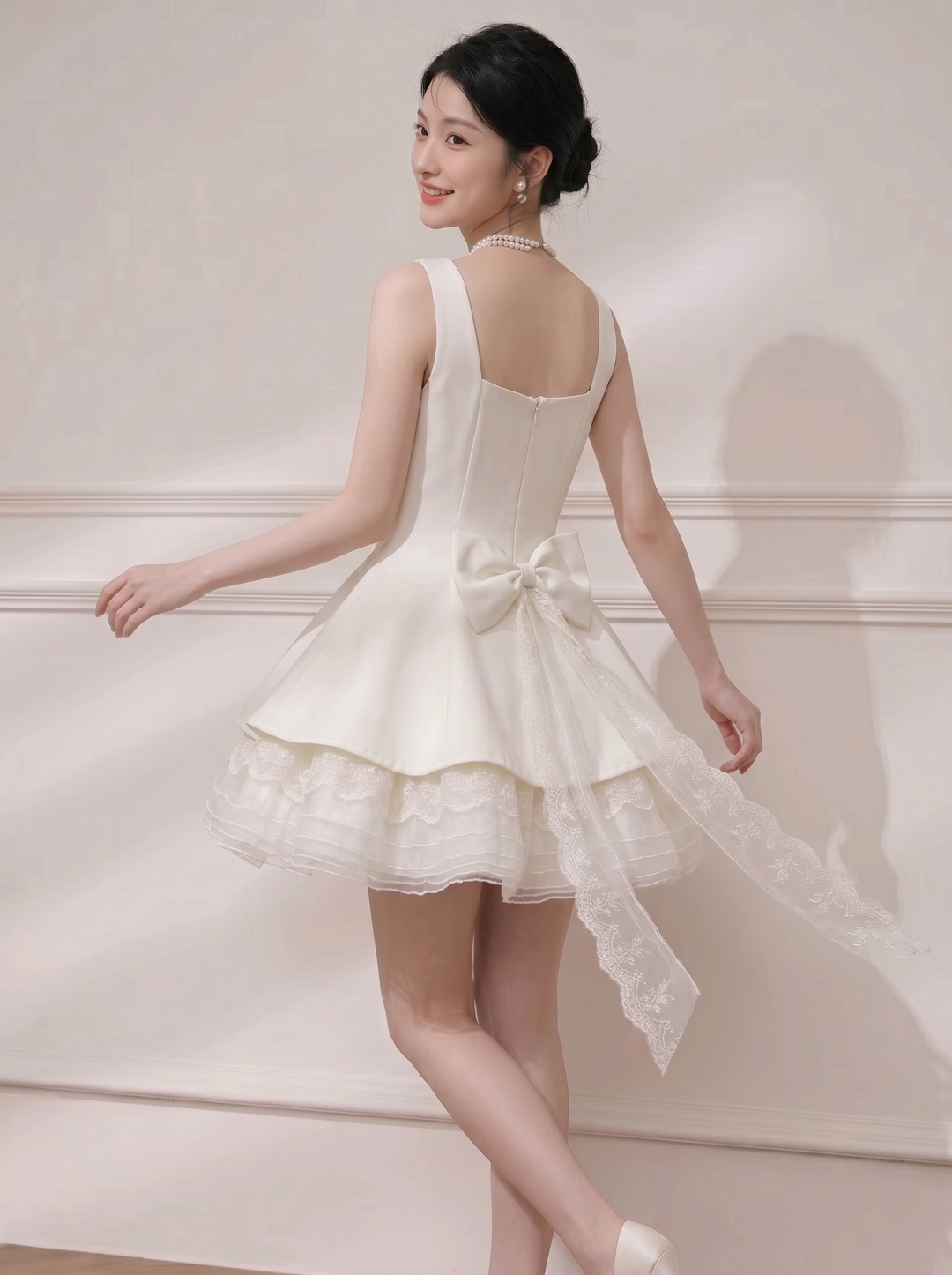 【dress】チュールドッキングペプラムミニワンピース　N3623