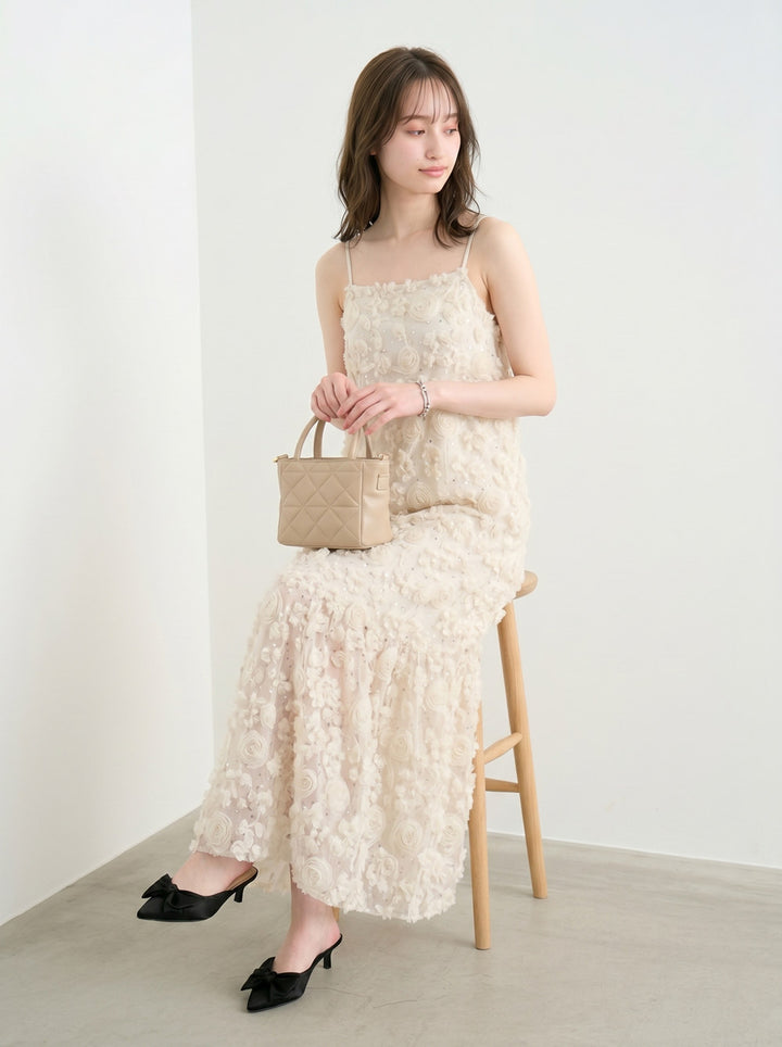 【dress】立体感フラワーキャミワンピース　N3673